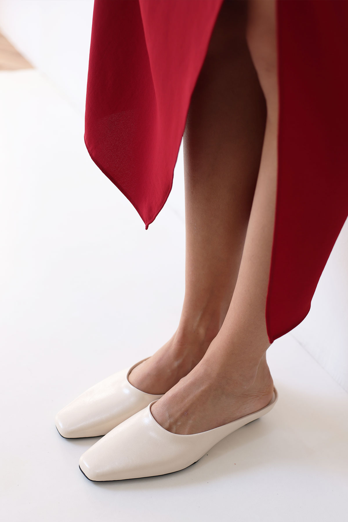 Deri Görünümlu Dolgu Topuk Kemik Kadın Topuklu