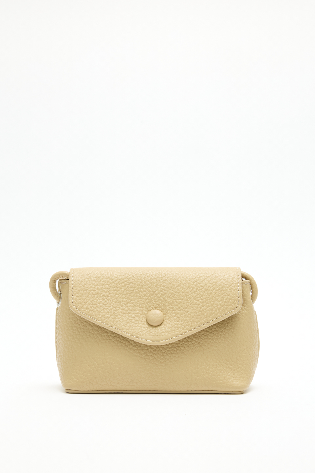 Deri Görünümlü Kapaklı Küçük Vizon Kadın Çanta