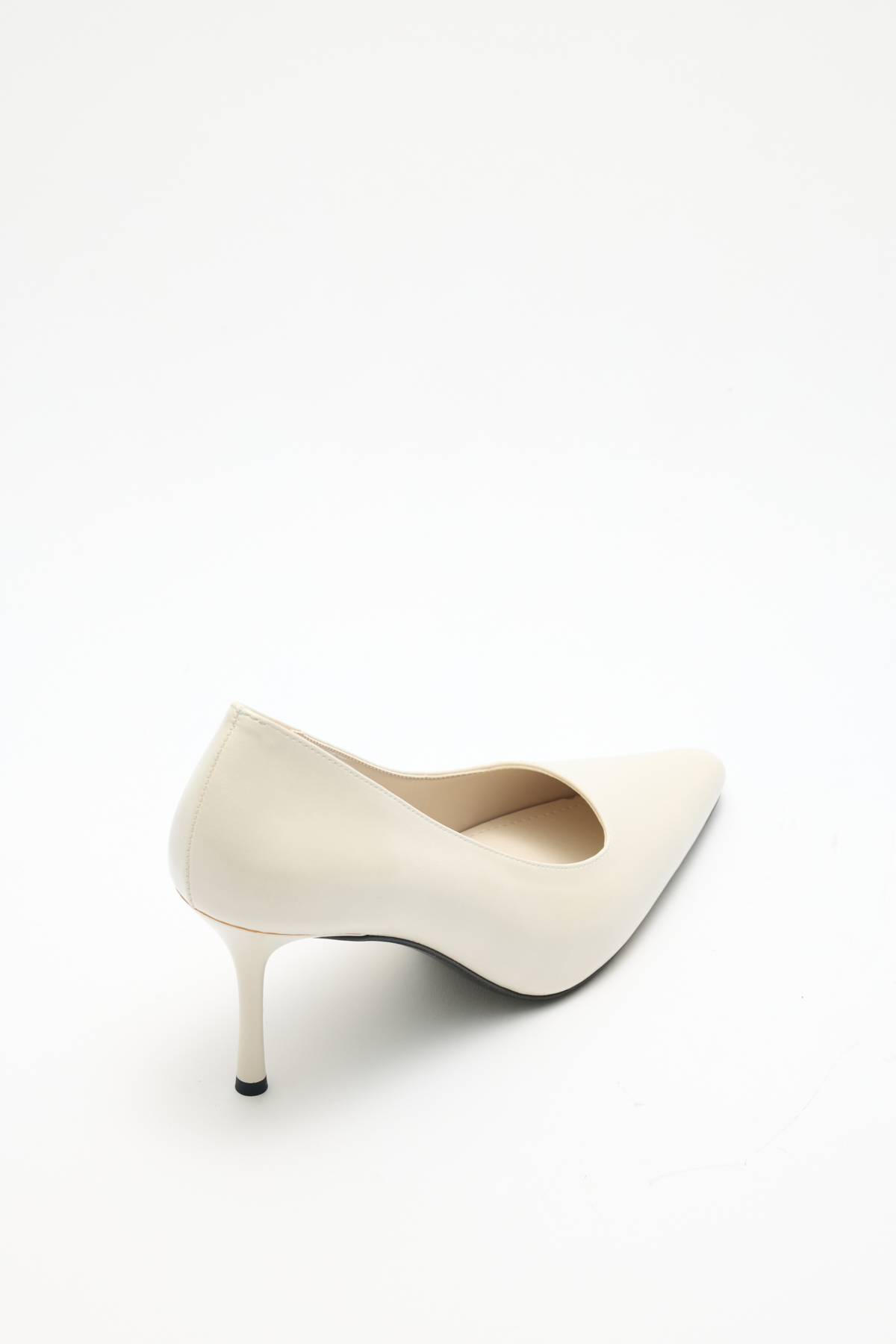 Deri Görünümlü Sivri Burun Stiletto Kemik Kadın Topuklu