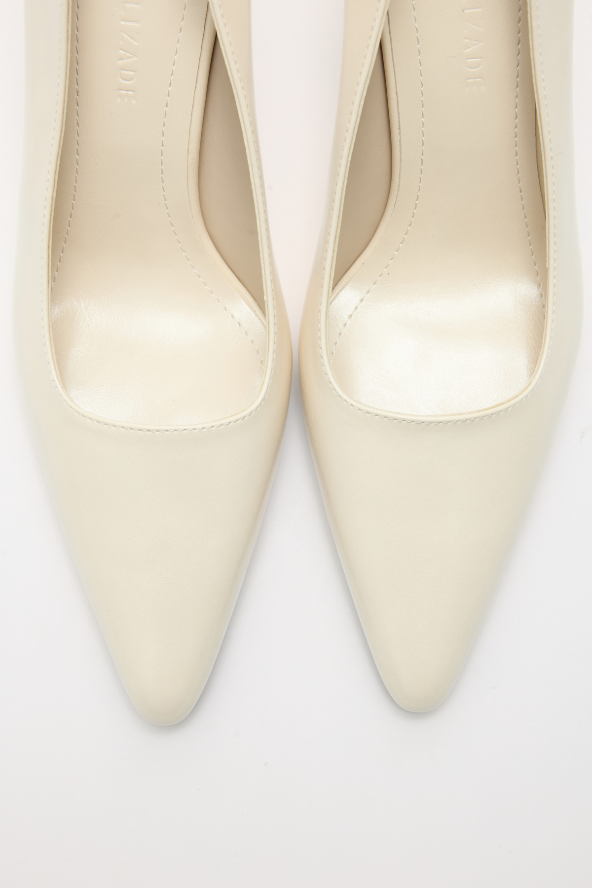 Deri Görünümlü Sivri Burun Stiletto Kemik Kadın Topuklu