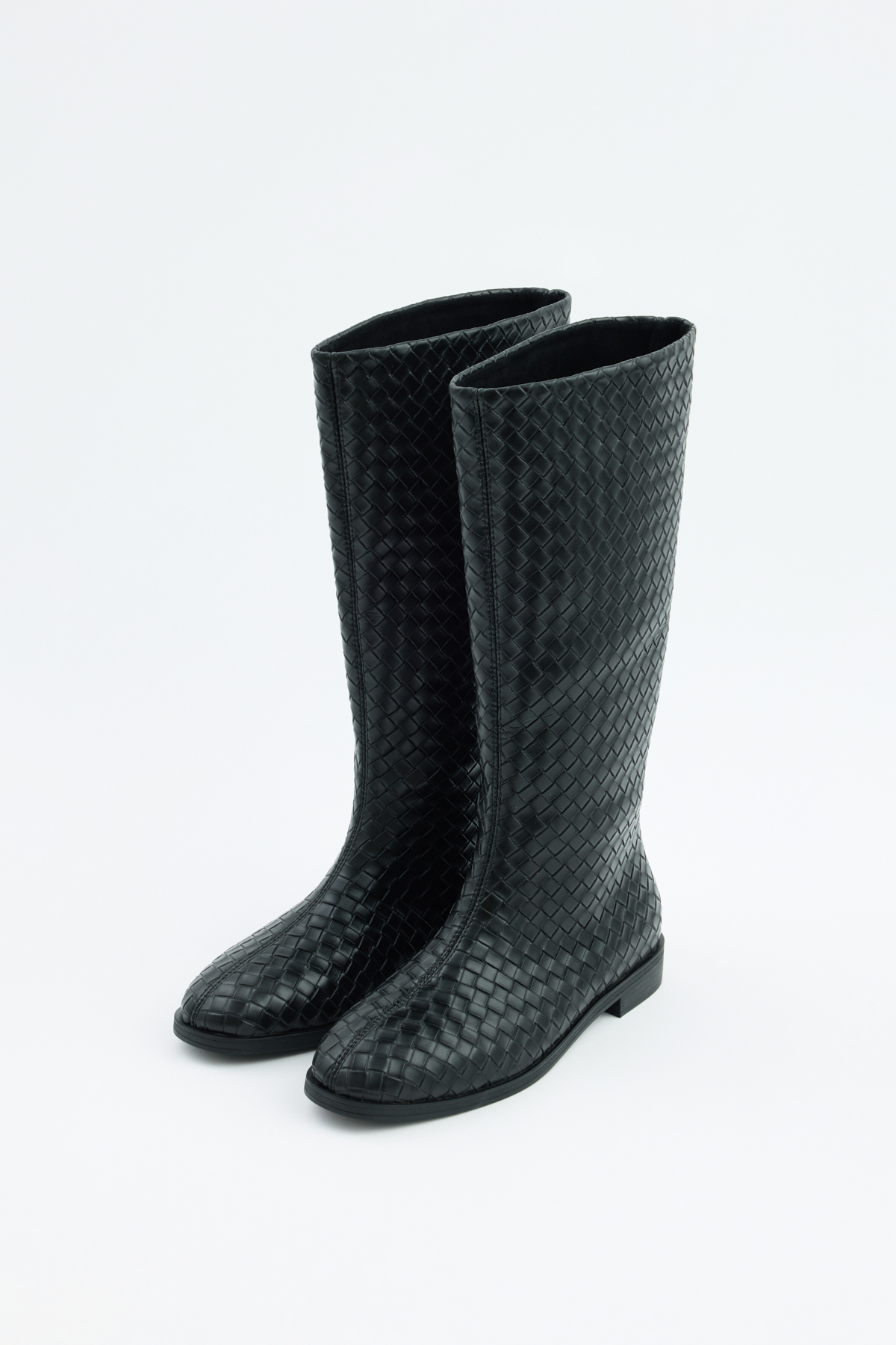 Desenli Binici Siyah Örgü Kadın Çizme