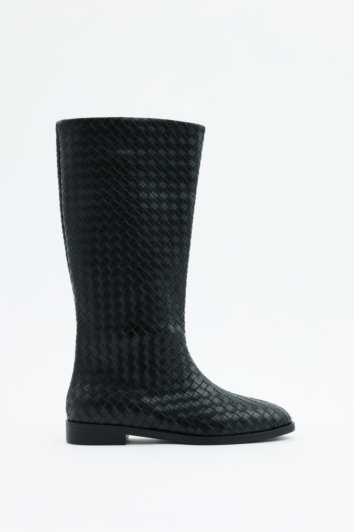 Desenli Binici Siyah Örgü Kadın Çizme