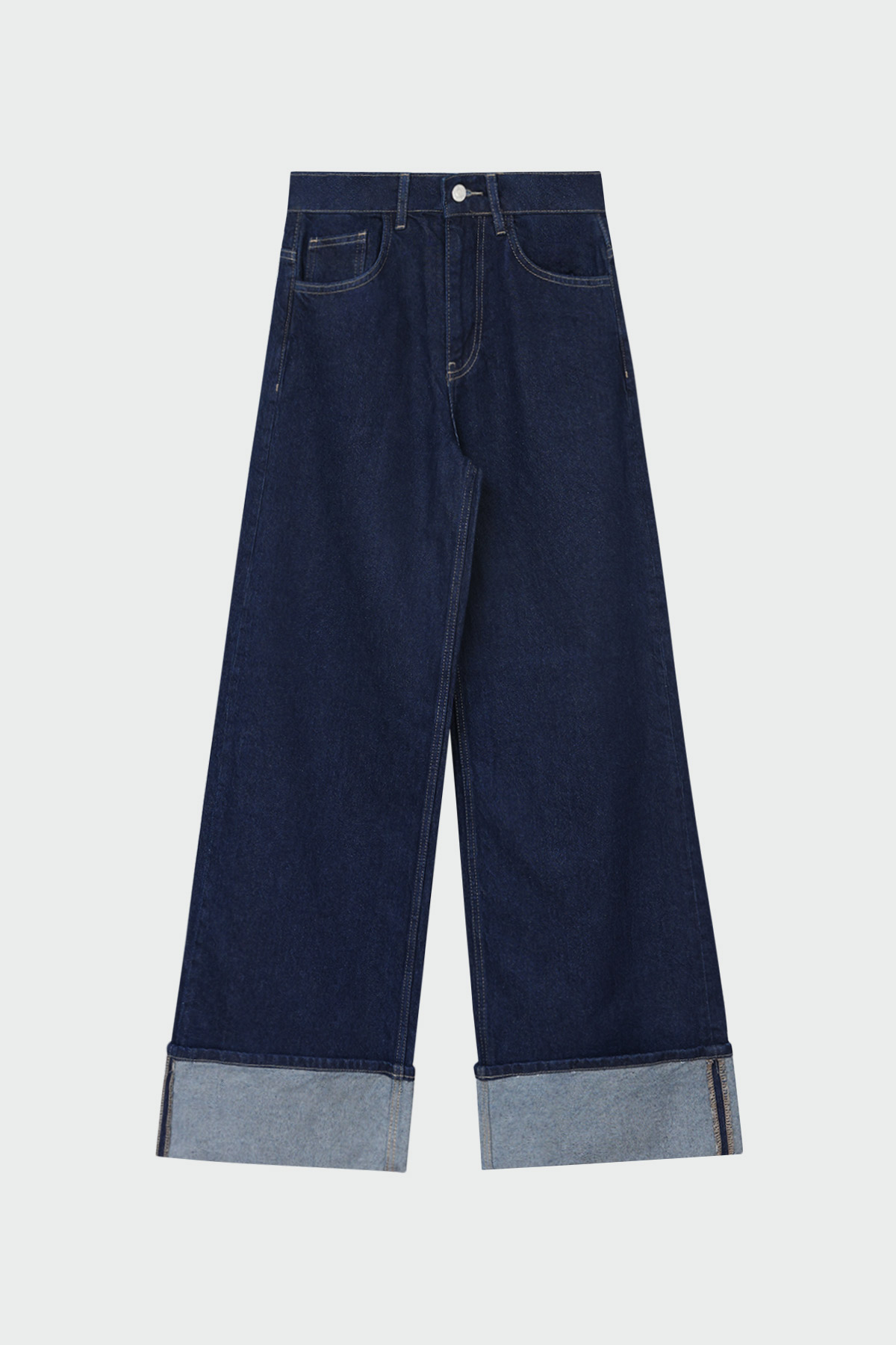 Duble Paça Wide Leg Mavi Kadın Jean