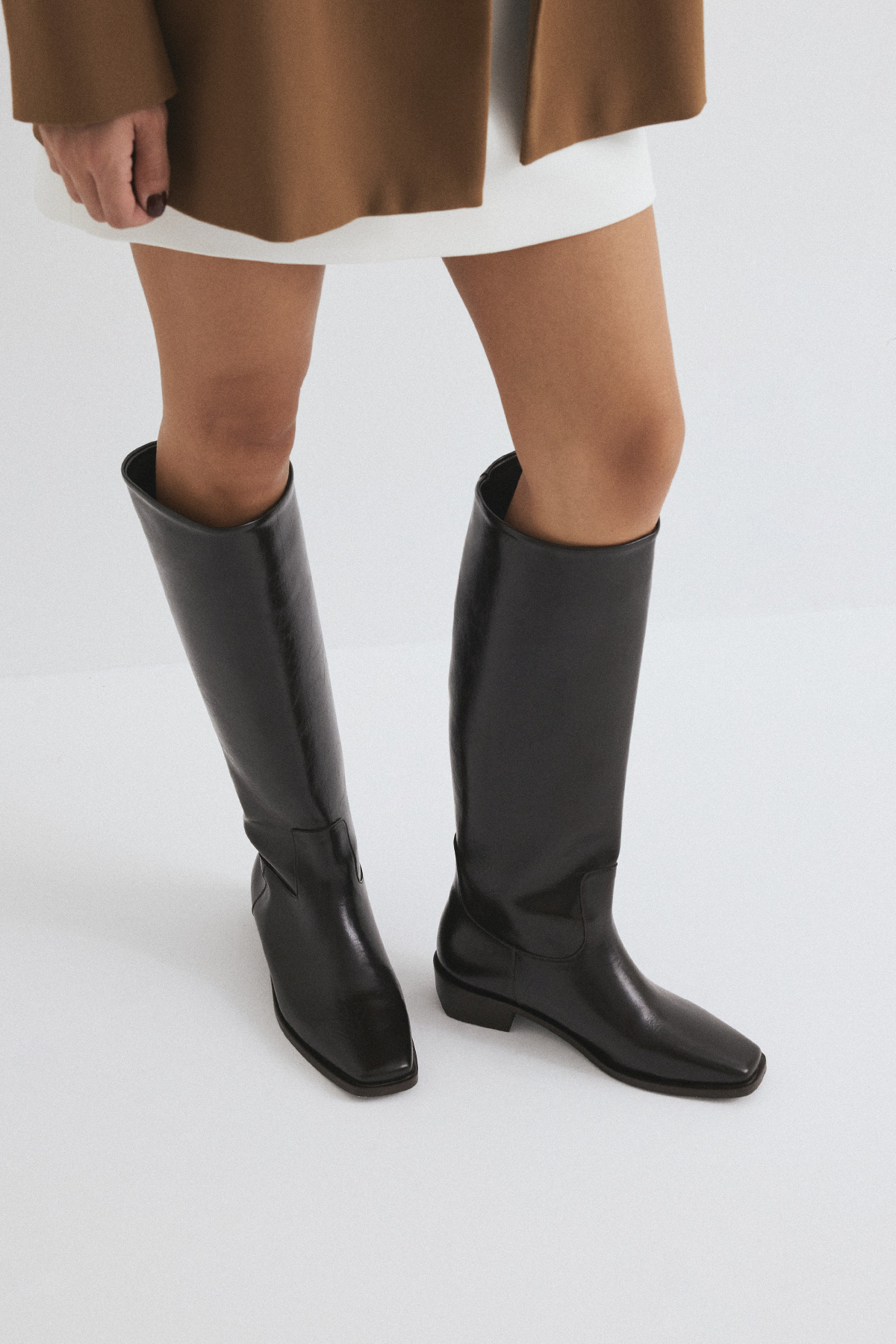 Düz Binici Acı Kahve Kadın Çizme