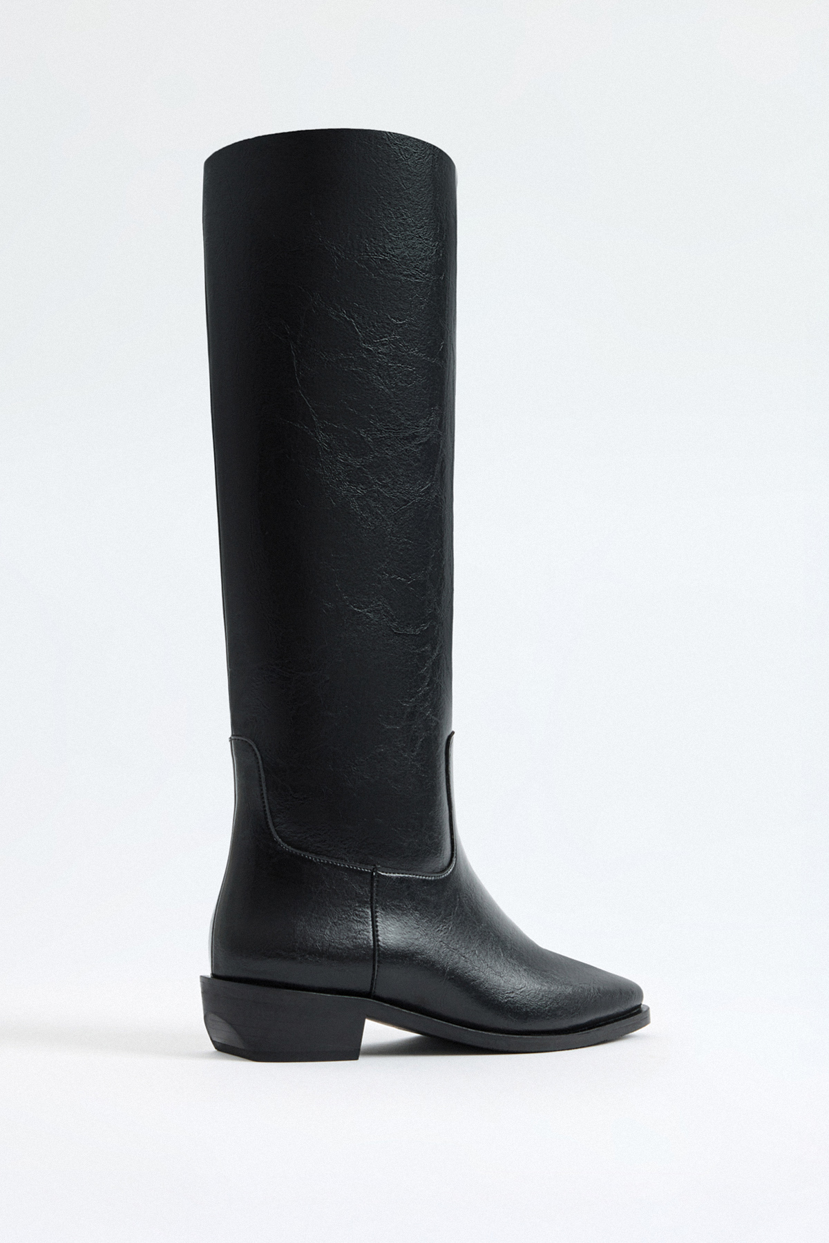 Düz Binici Siyah Kadın Çizme