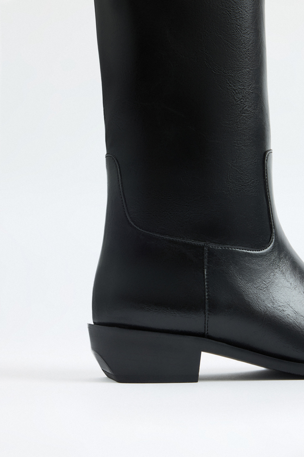 Düz Binici Siyah Kadın Çizme