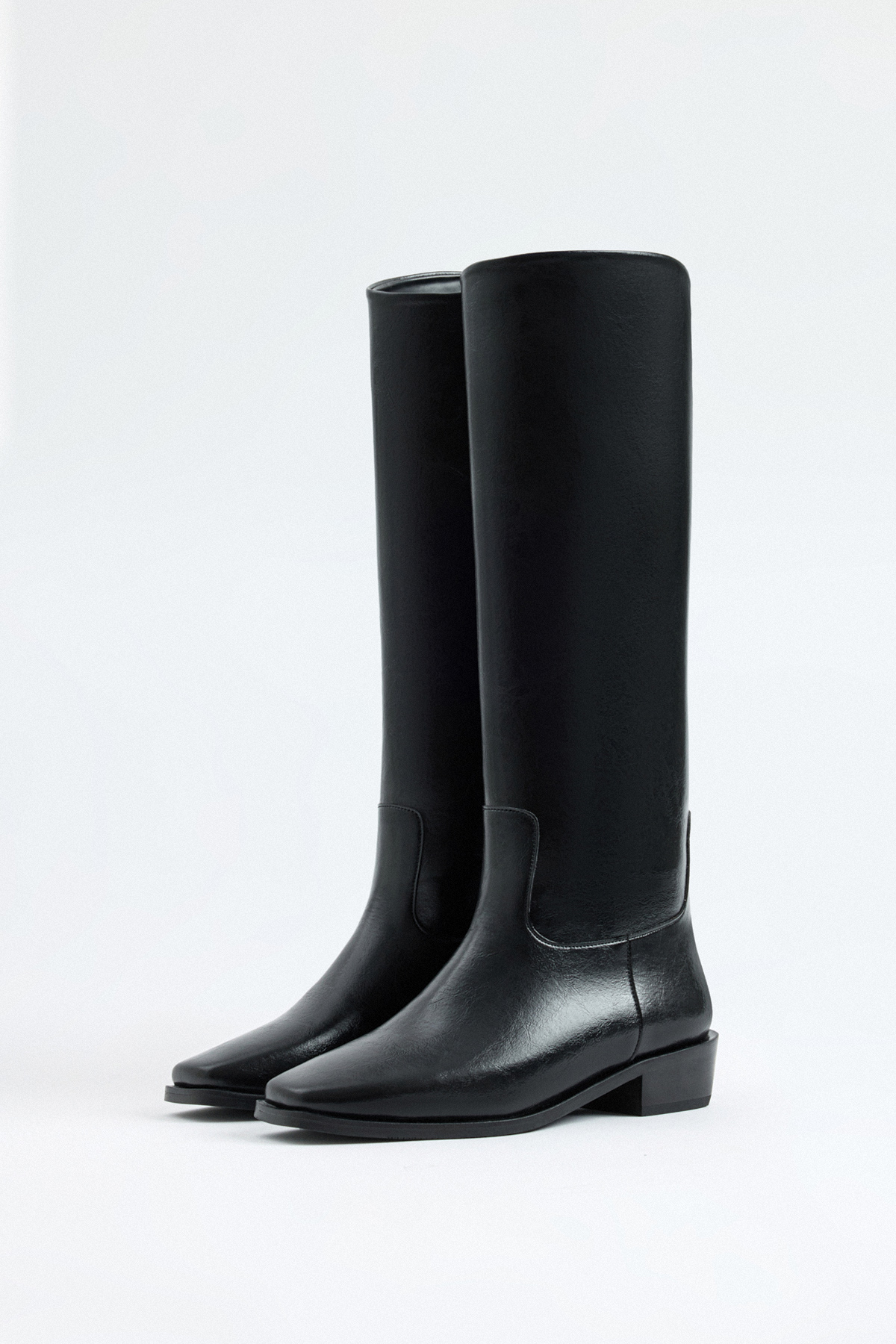 Düz Binici Siyah Kadın Çizme