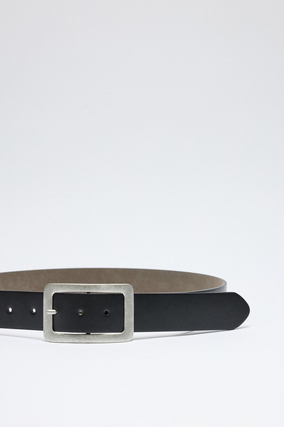 Eskitme Dikdörtgen Tokalı Siyah Kadın Kemer