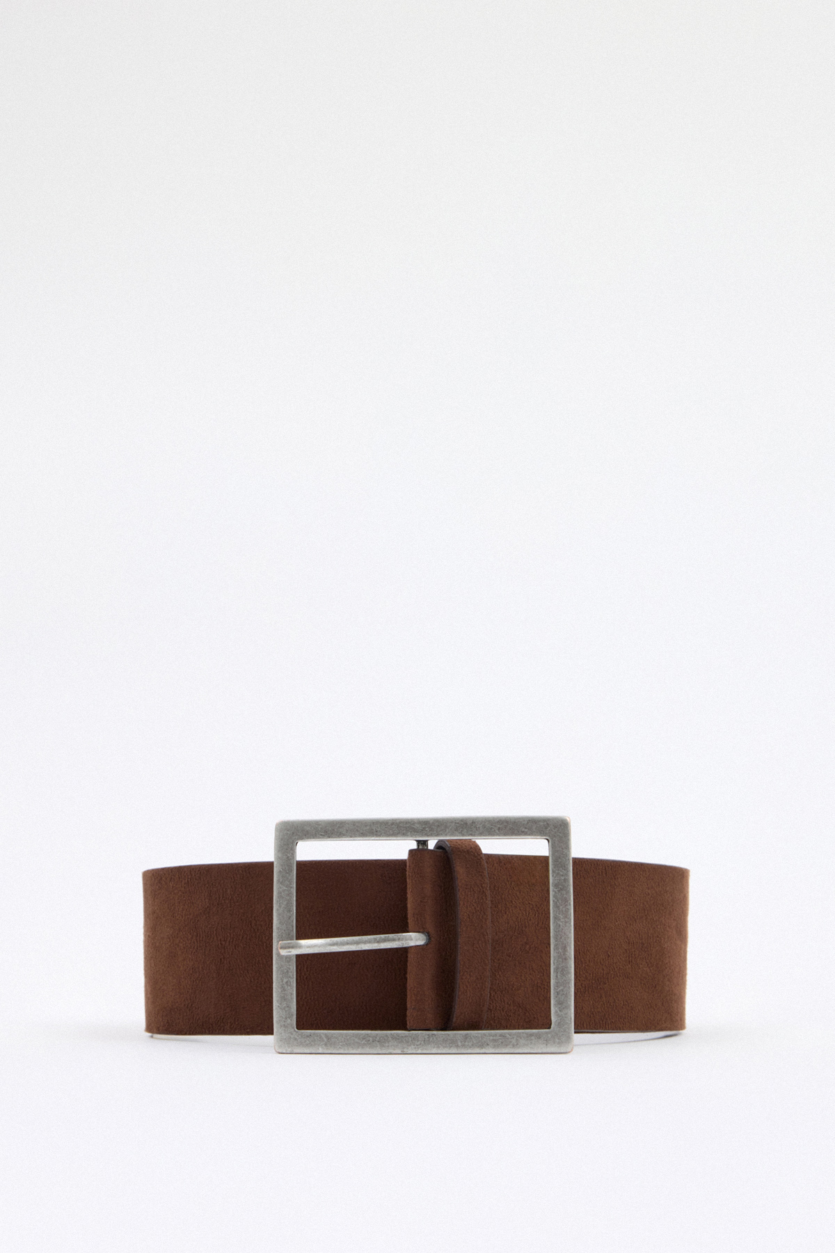 Eskitme İnce Tokalı Acı Kahve Süet Kadın Kemer