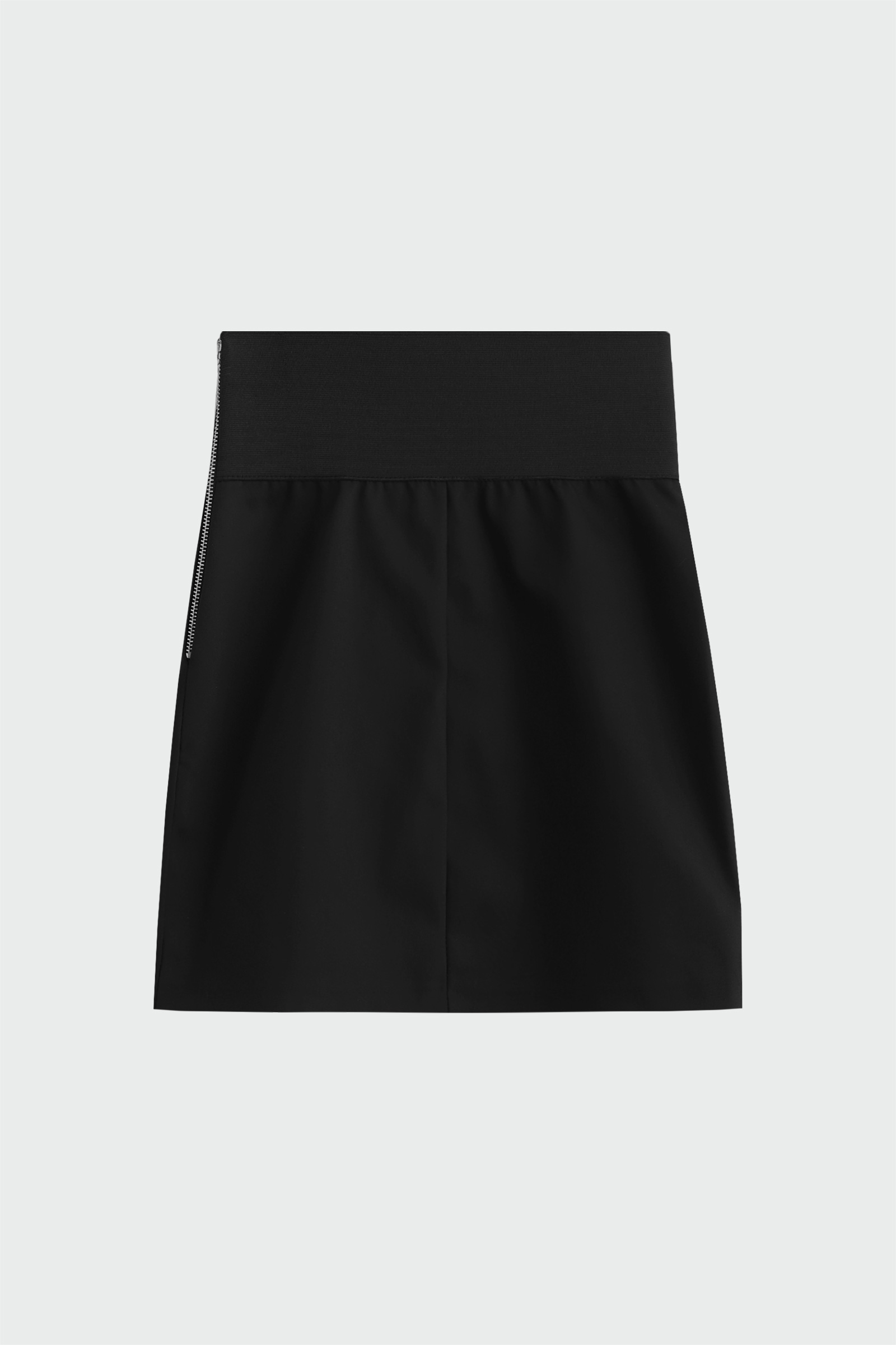 Beli Lastikli Mini Siyah Kadın Etek