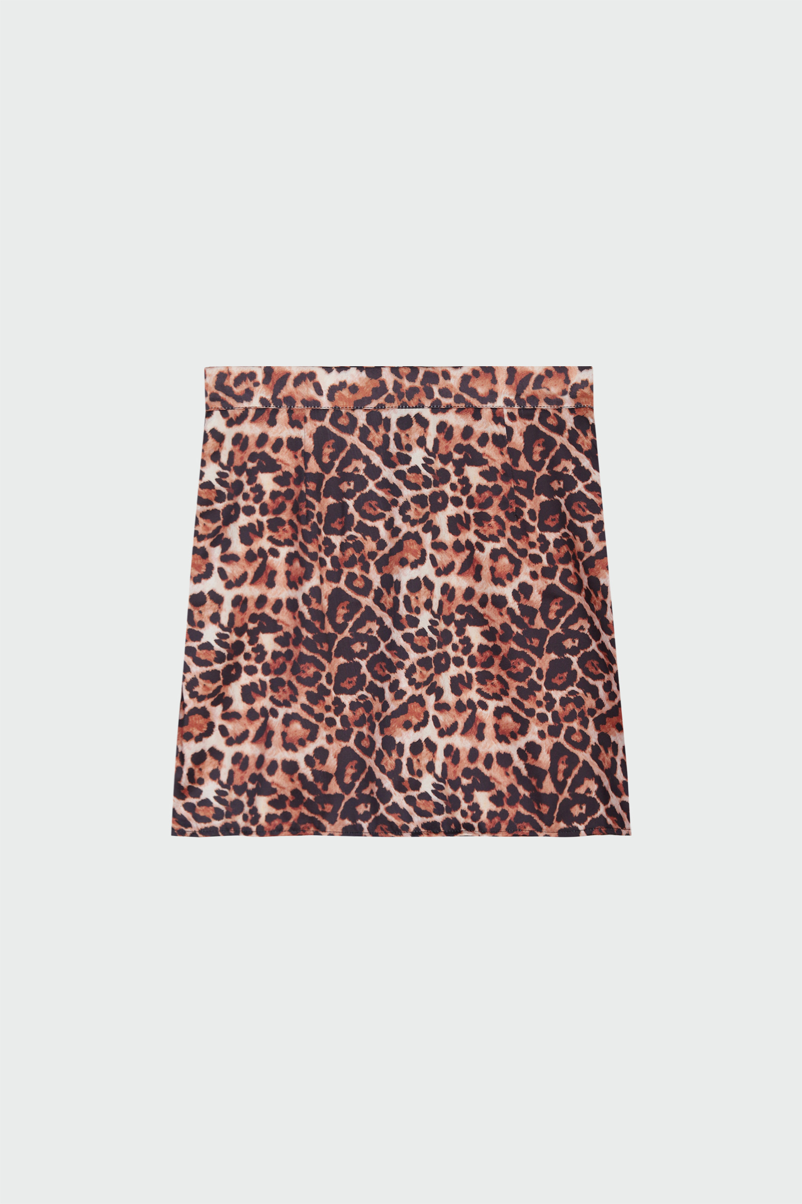 Fermuarlı Mini Leopar Kadın Etek