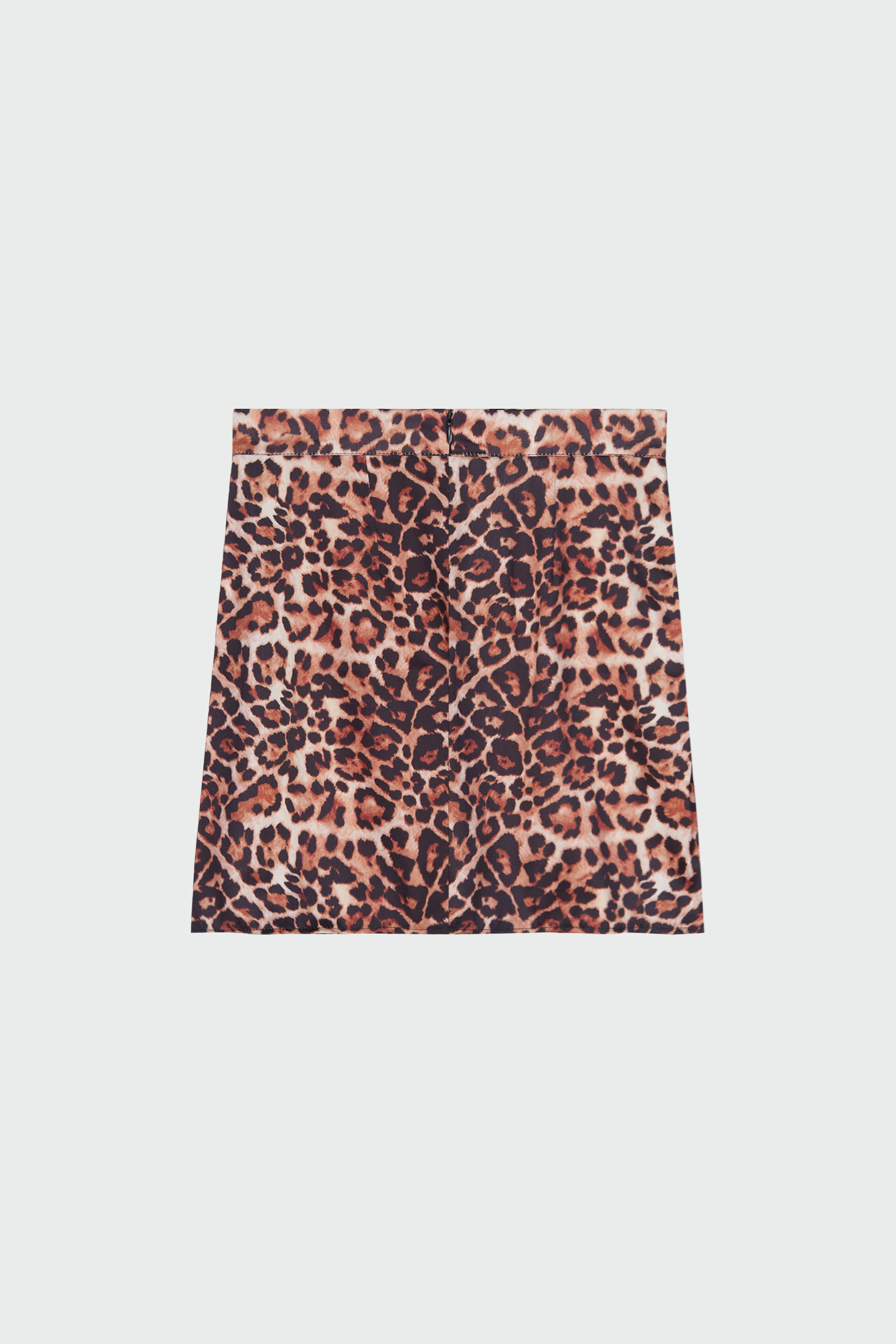 Fermuarlı Mini Leopar Kadın Etek