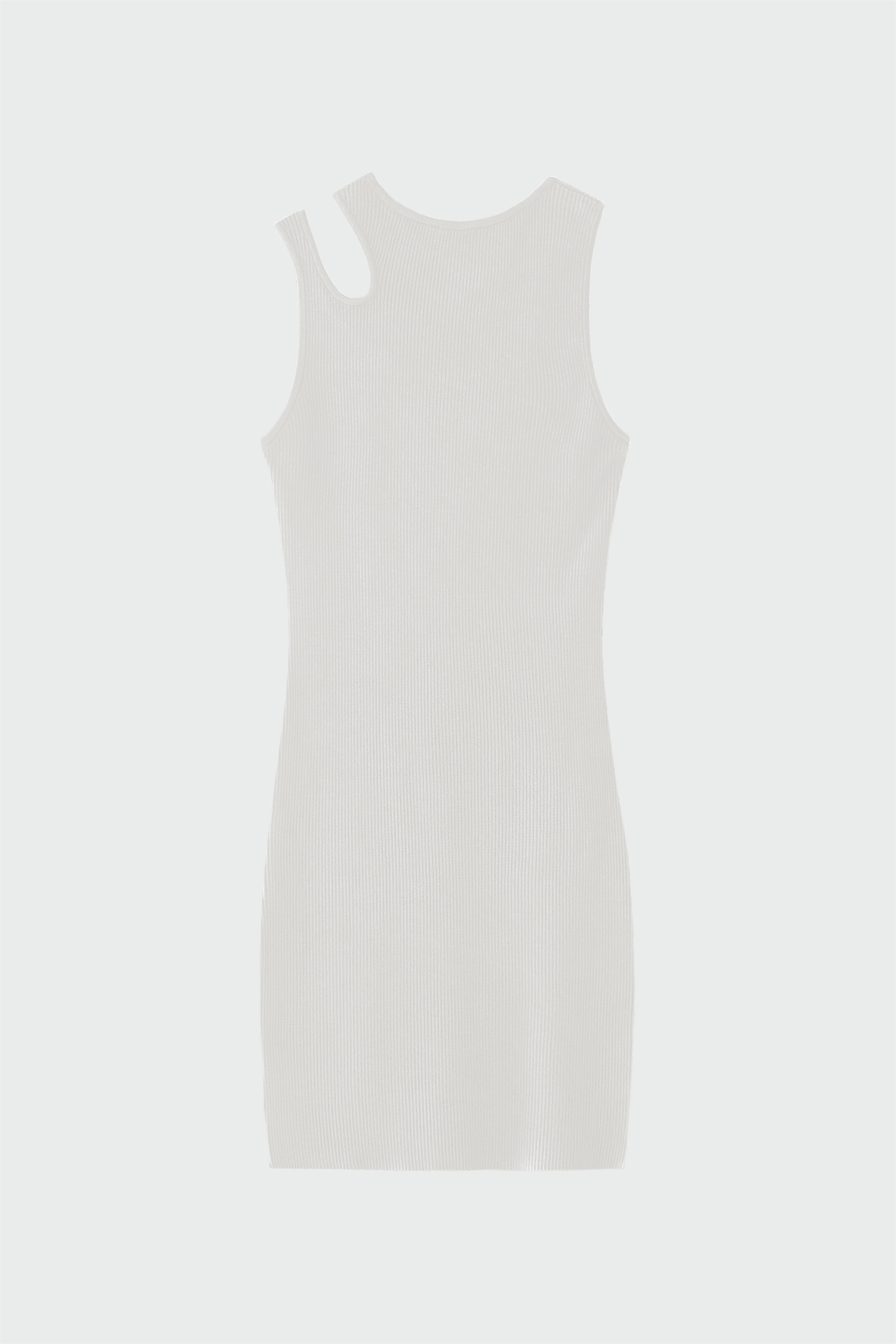 Fitilli Pencere Detaylı Kırık Beyaz Kadın Elbise