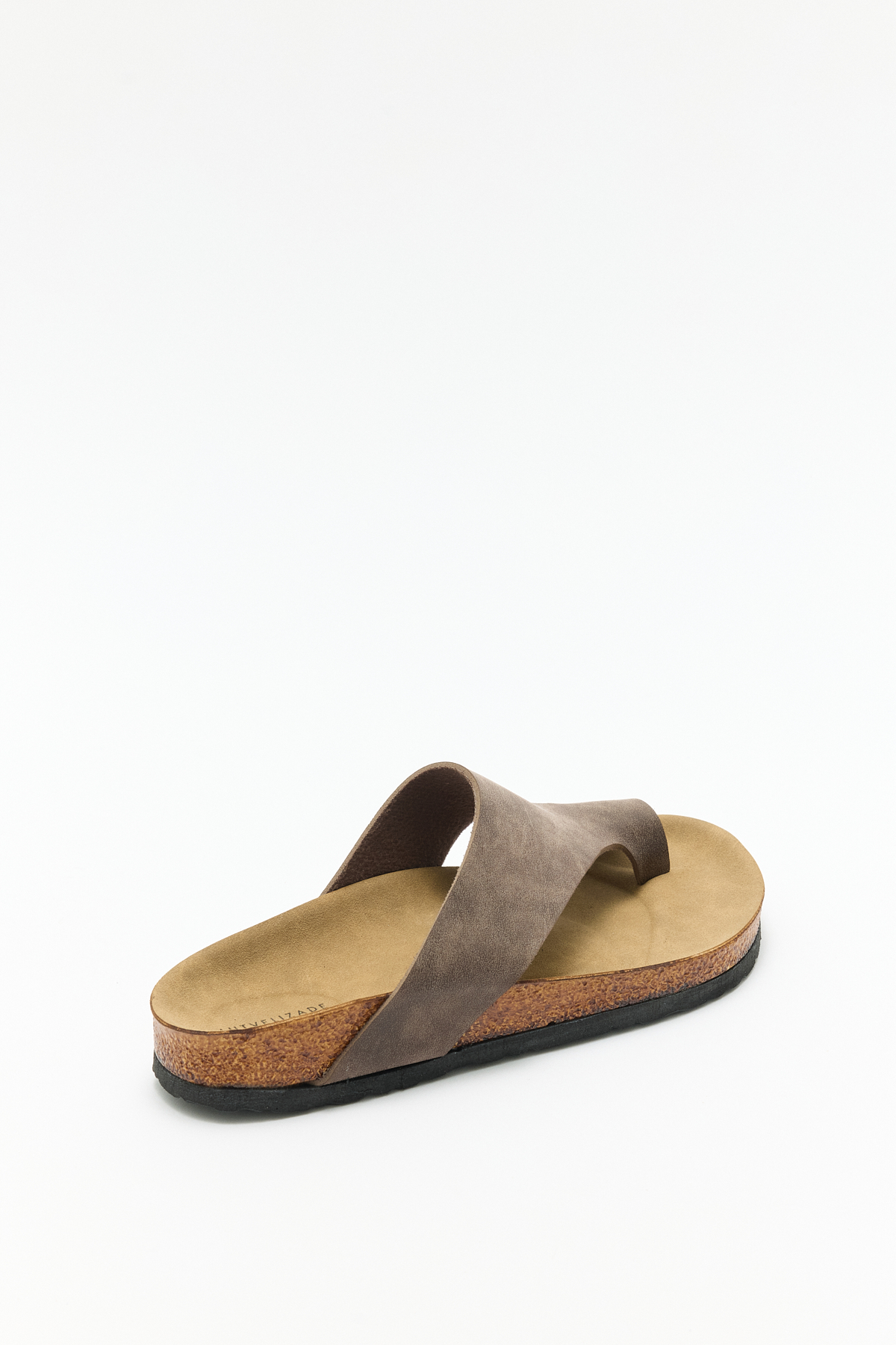 Geniş Bant Parmak Arası Acı Kahve Süet Kadın Terlik