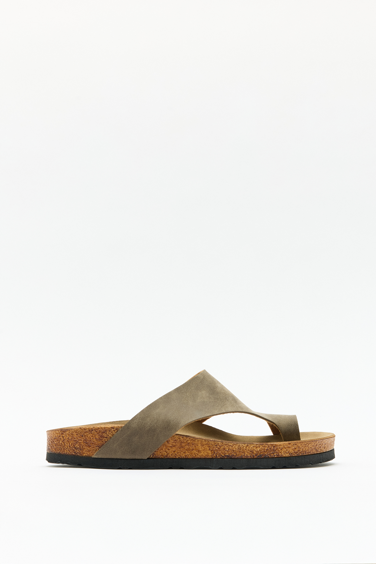 Geniş Bant Parmak Arası Vizon Süet Kadın Terlik