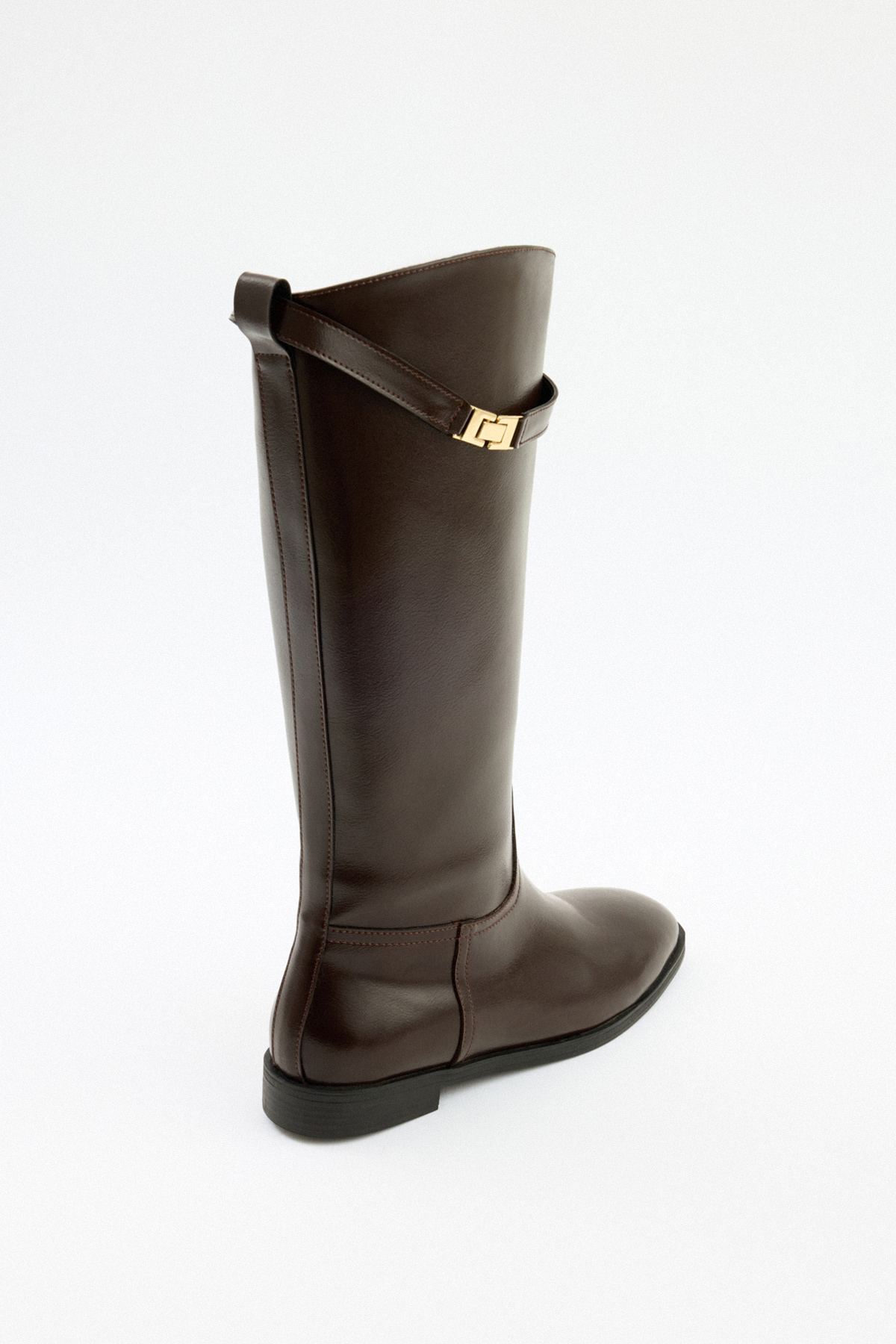 Gold Aksesuar Detaylı Acı Kahve Kadın Çizme