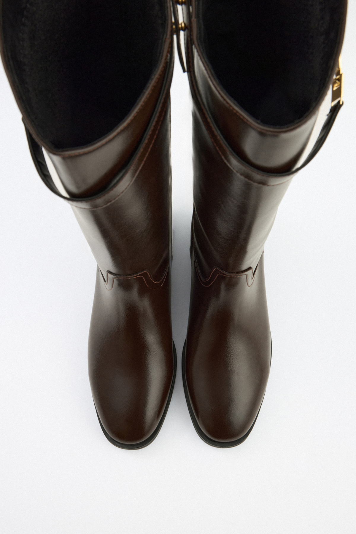 Gold Aksesuar Detaylı Acı Kahve Kadın Çizme