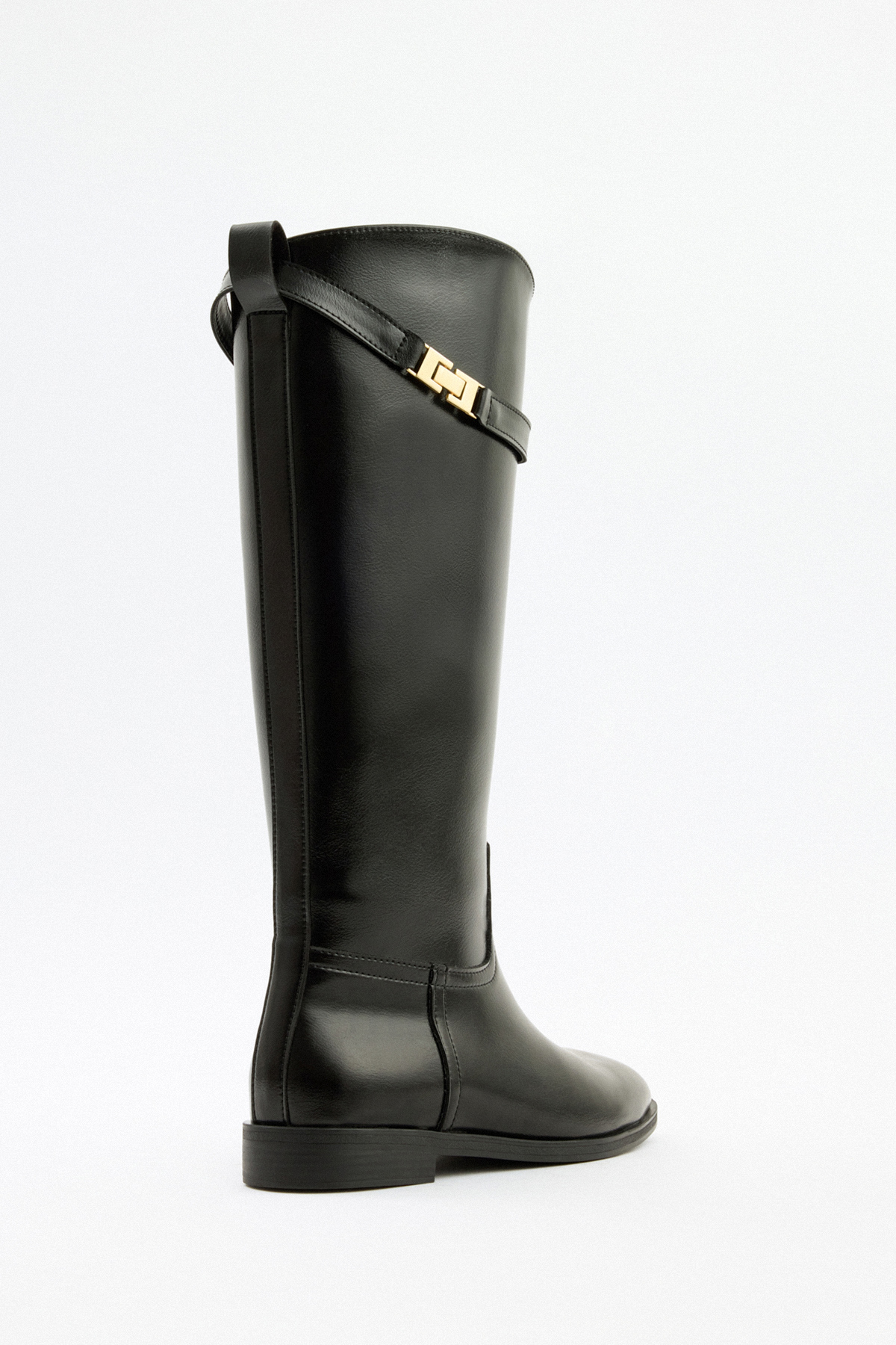 Gold Aksesuar Detaylı Siyah Kadın Çizme