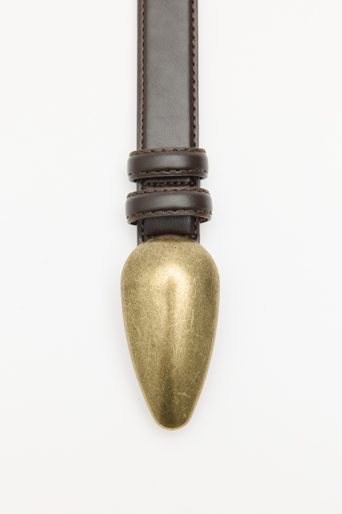 Gold Oval Acı Kahve Kadın Kemer