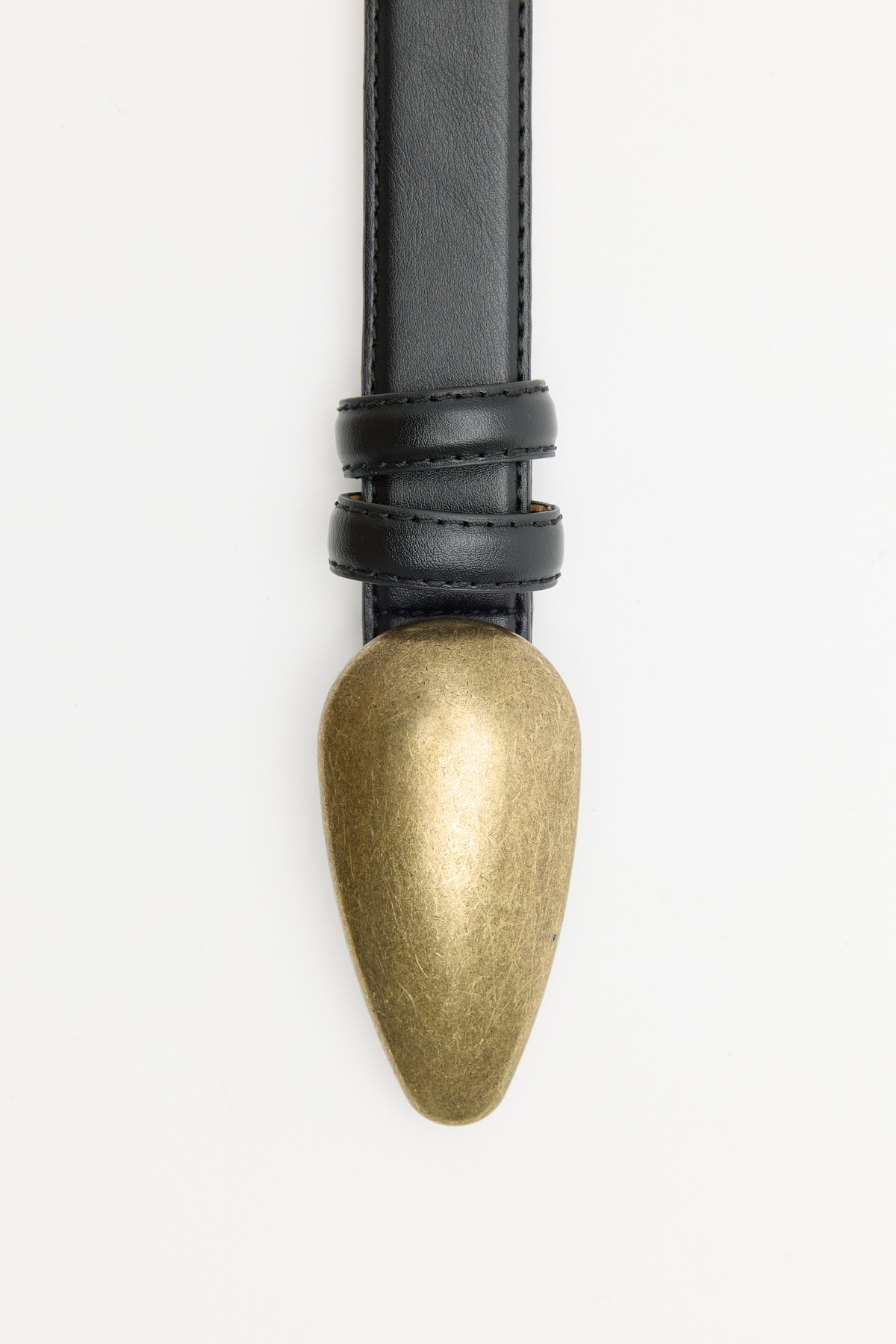 Gold Oval Siyah Kadın Kemer