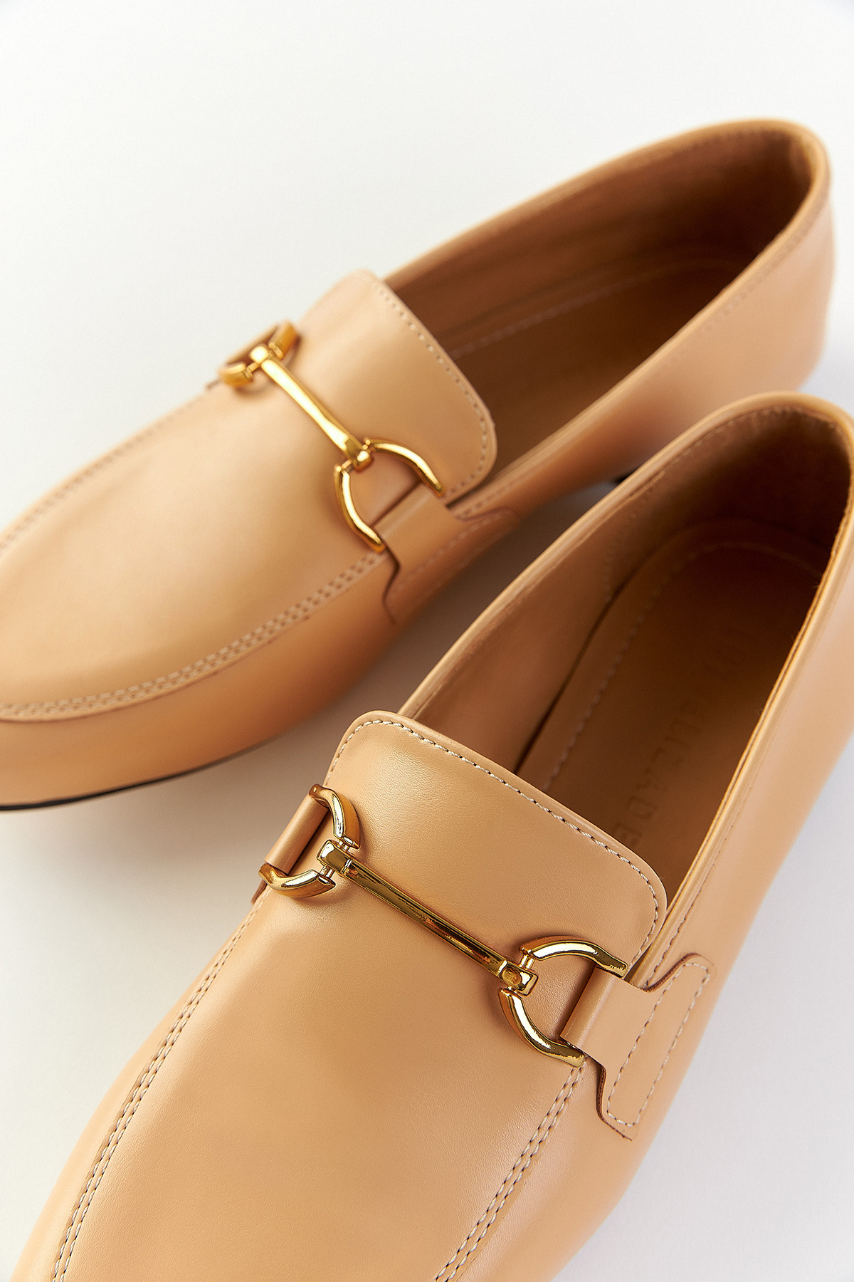 Gold Toka Detaylı Loafer Cappucino Kadın Babet