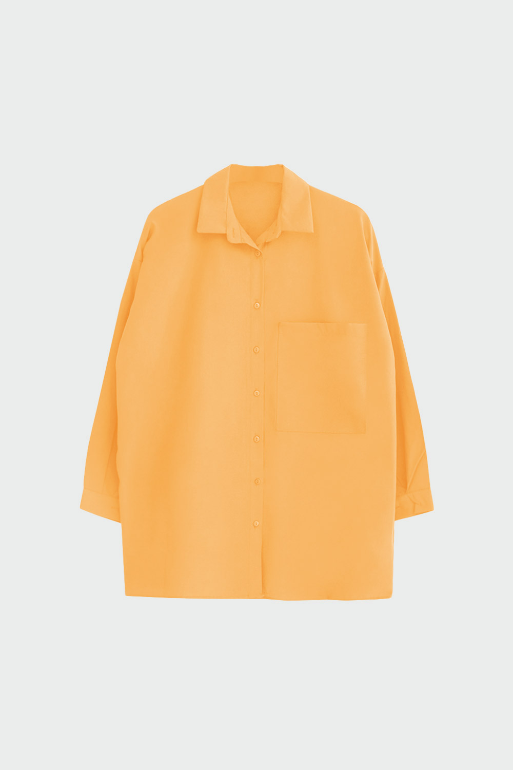 Oversize Düz Kesim Basic Hardal Kadın Gömlek
