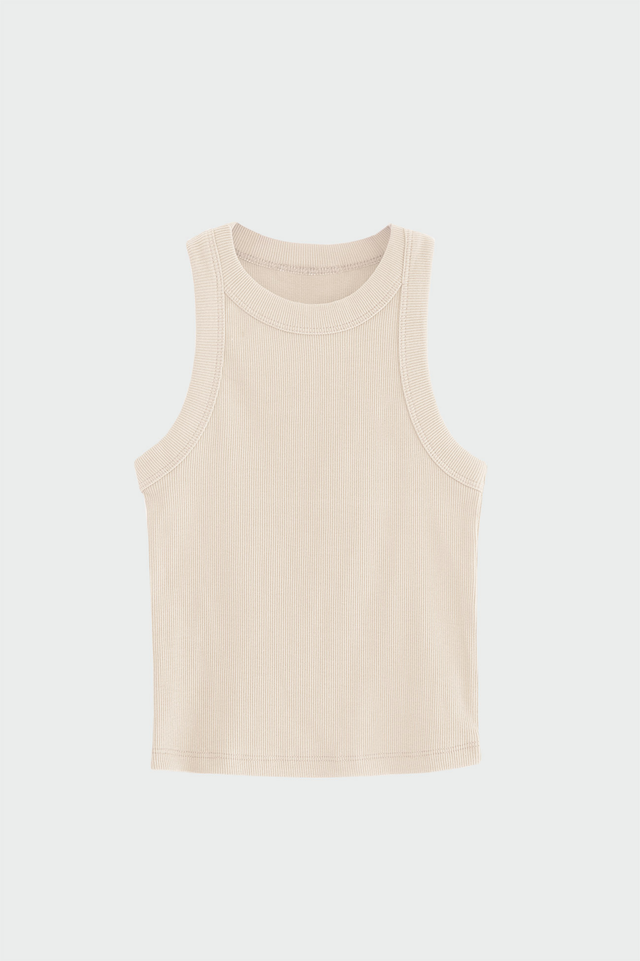 Halter Yaka Fitilli Basic Bej Kadın Bluz