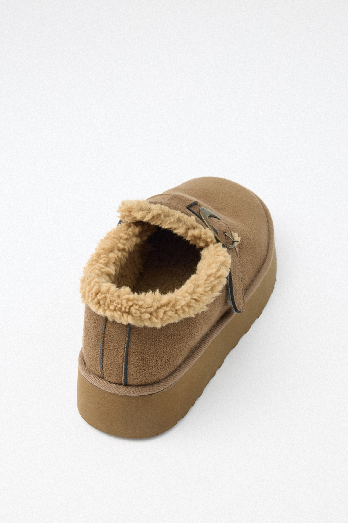 İçi Kürklü Eskitme Tokalı Vizon Süet Kadın Bot