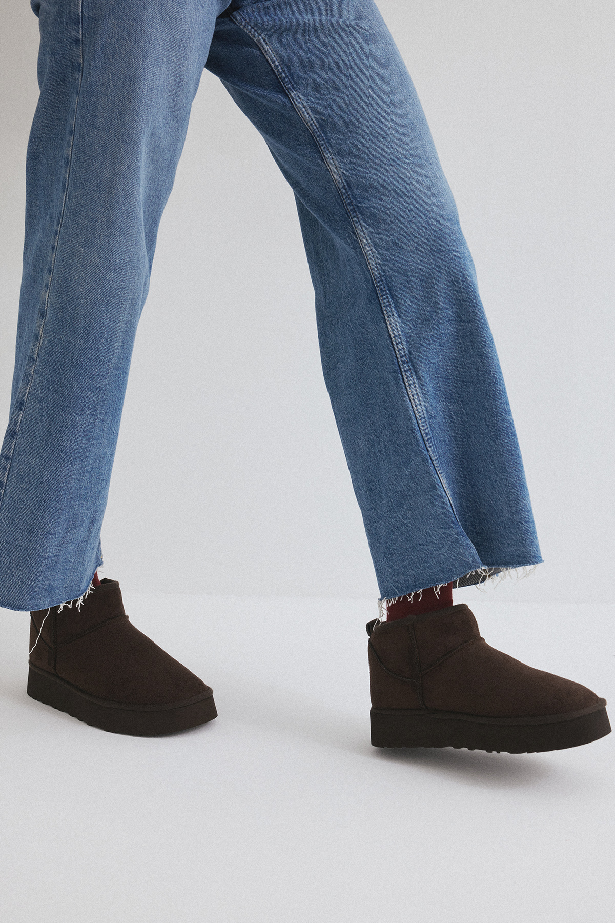 İçi Kürklü Kalın Tabanlı Acı Kahve Süet Kadın Bot