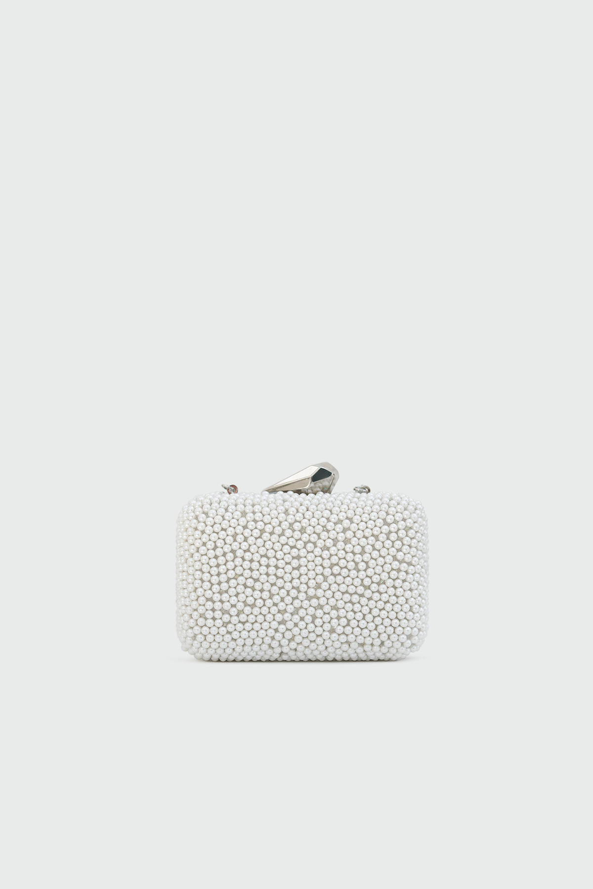 İncili Clutch Beyaz Kadın Çanta