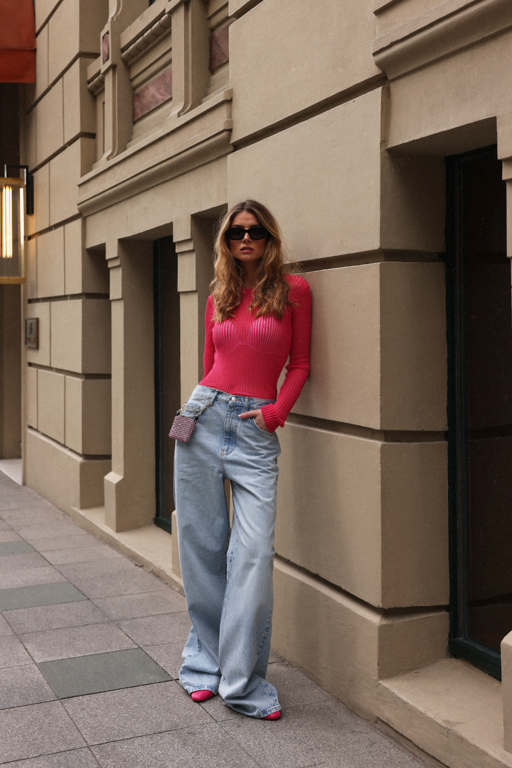 Wideleg Loose Fit Açık Mavi Kadın Jean