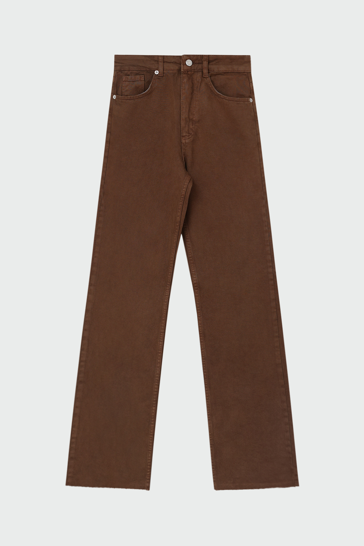 Straight Fit Yüksek Kahve Kadın Jean