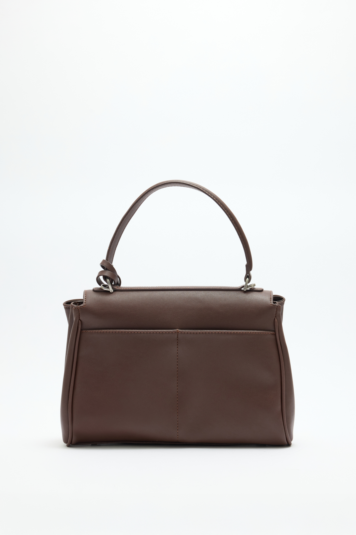 Kapaklı Kilit Detaylı Acı Kahve Kadın Çanta