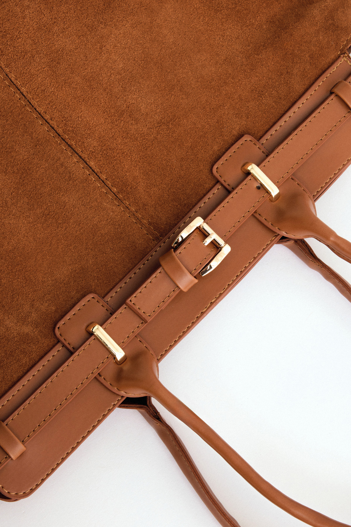 Kemer Detaylı Çift Saplı Taba Kadın Çanta