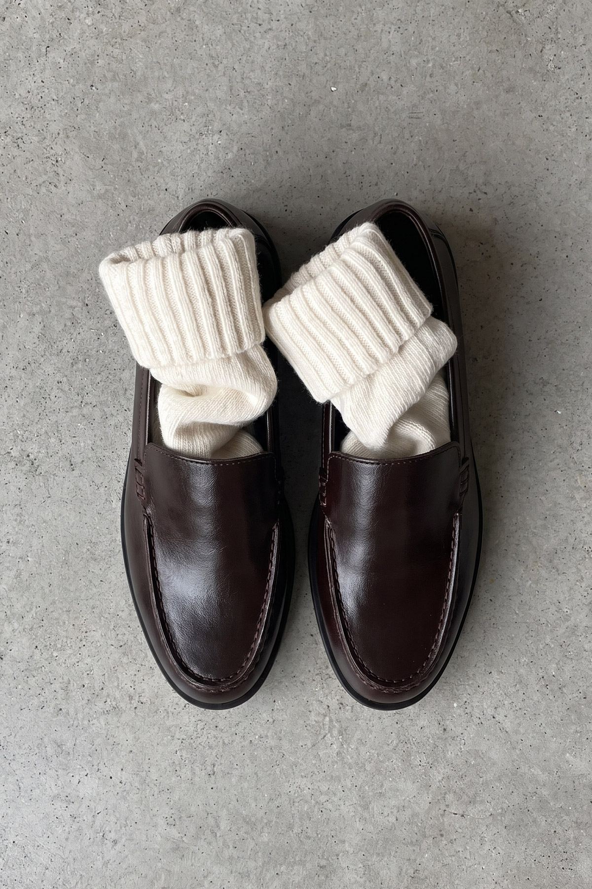 Klasik Deri Görünümlü Acı Kahve Kadın Loafer