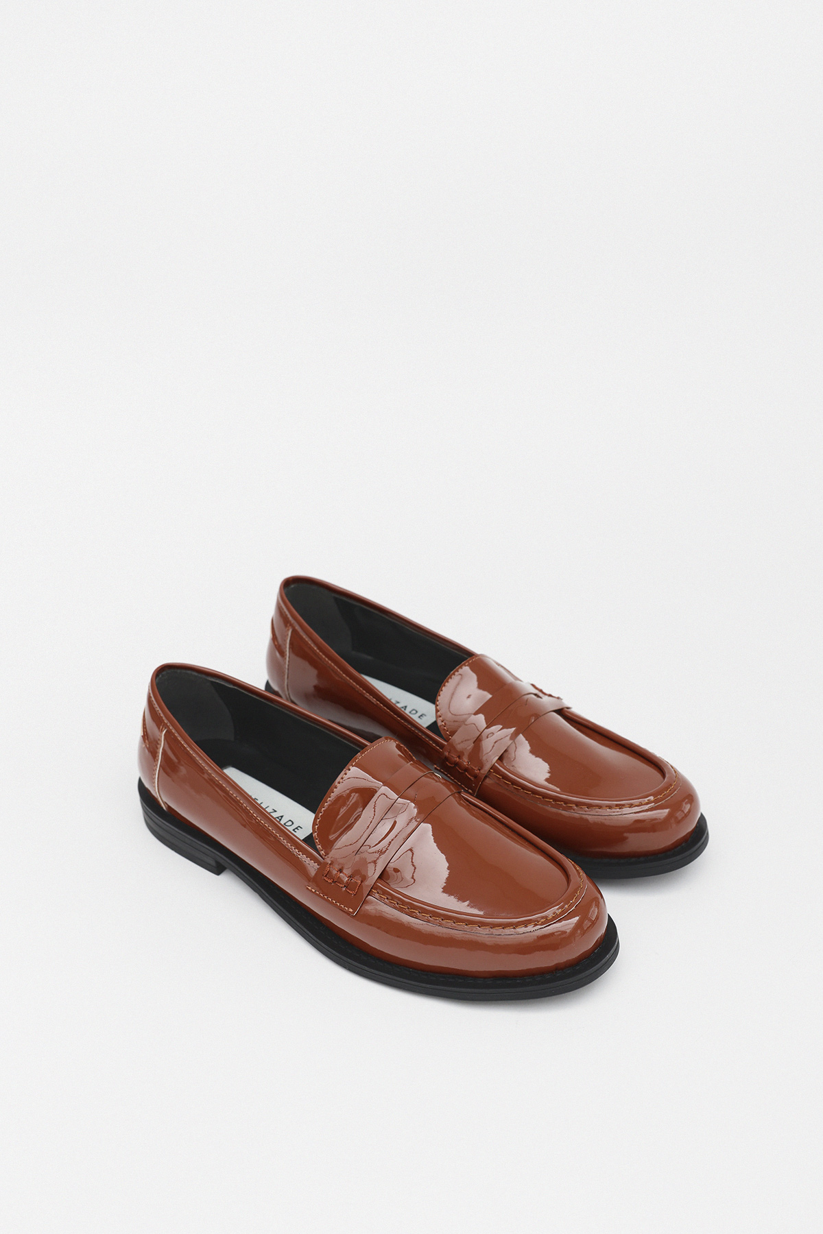 Klasik Loafer Kahve Rugan Kadın Babet