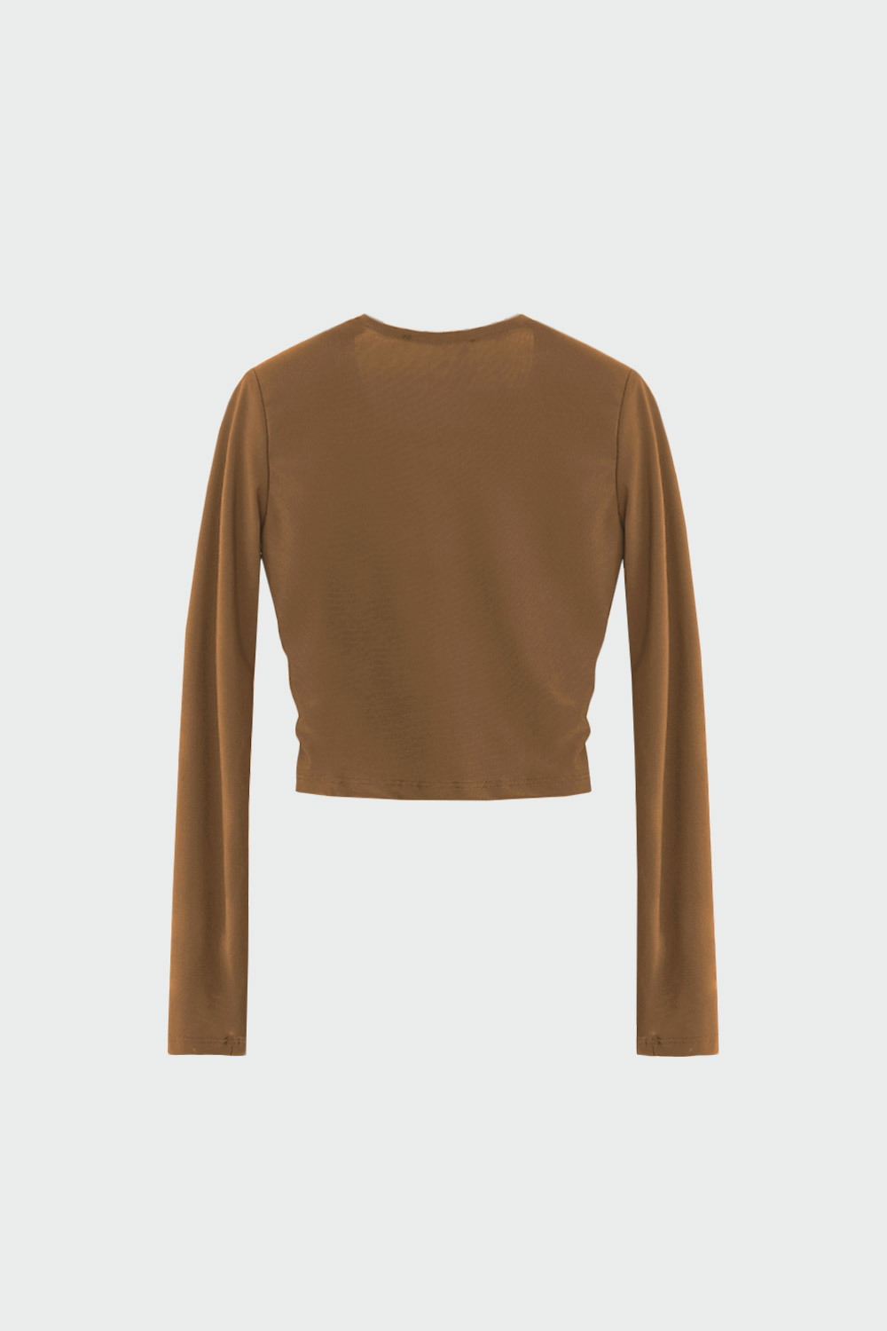 Kruvaze Drape Detaylı Camel Kadın Bluz