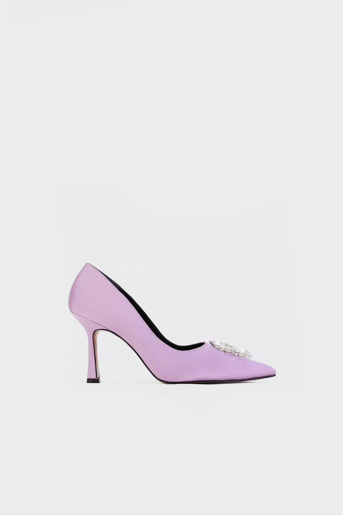Maggie İnce Topuklu Stiletto Lila Saten Kadın Topuklu