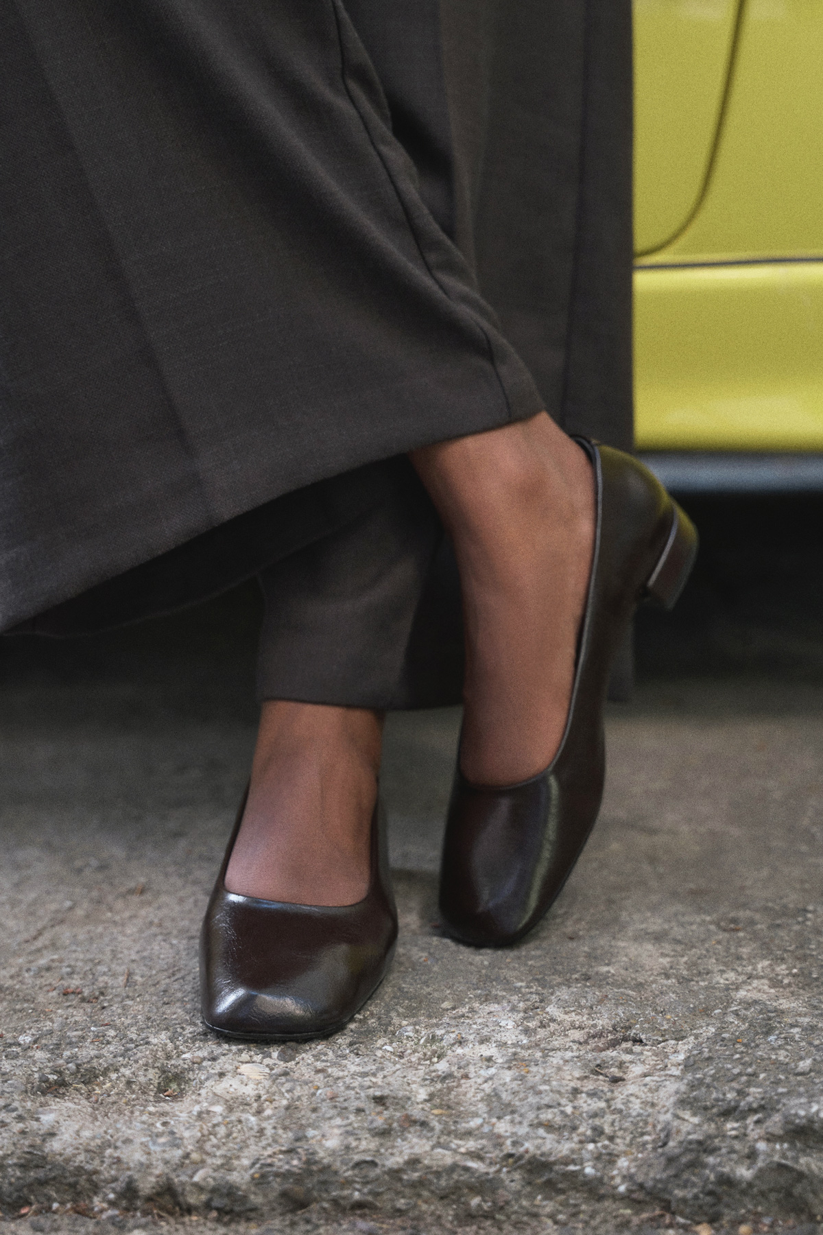 Mini Topuklu Acı Kahve Kadın Babet