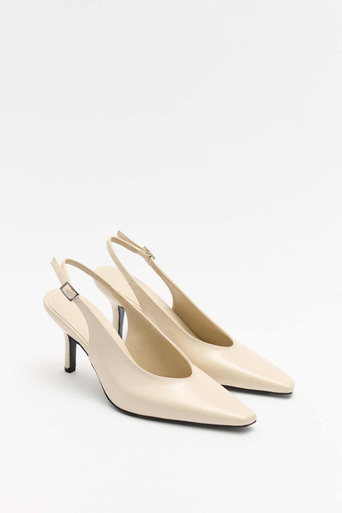 Minimal Asimetrik Küt Burun Kemik Kadın Topuklu