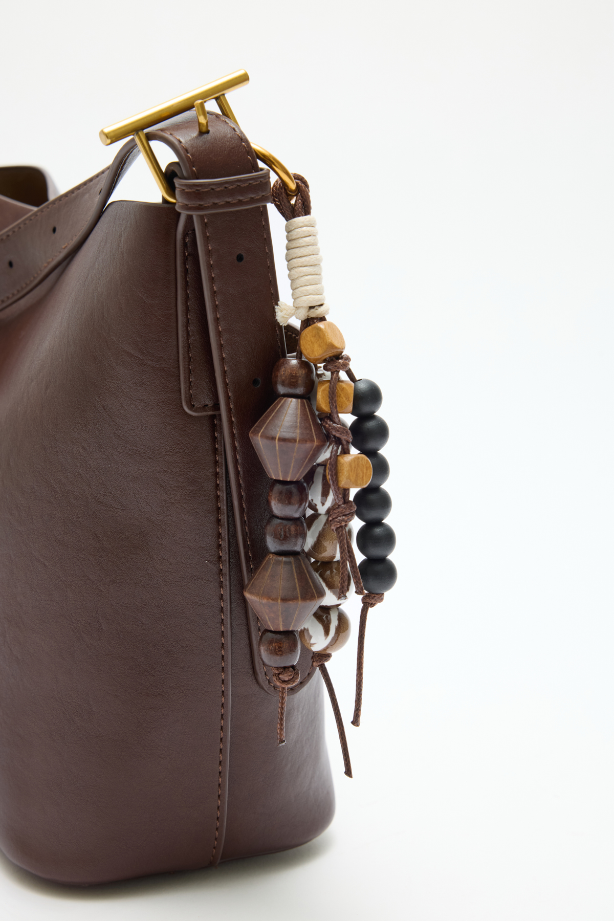 Minimal Gold Kilitli Acı Kahve Kadın Çanta