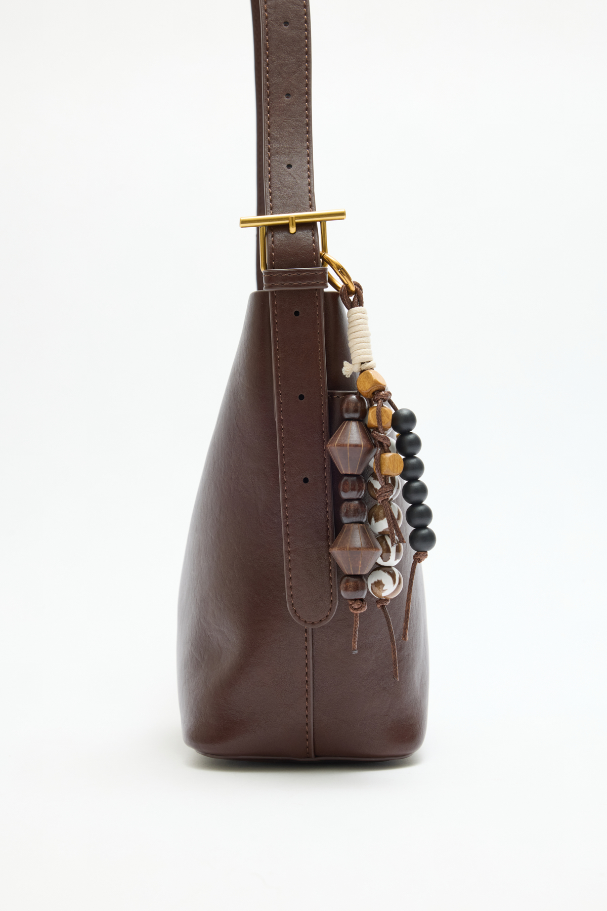 Minimal Gold Kilitli Acı Kahve Kadın Çanta