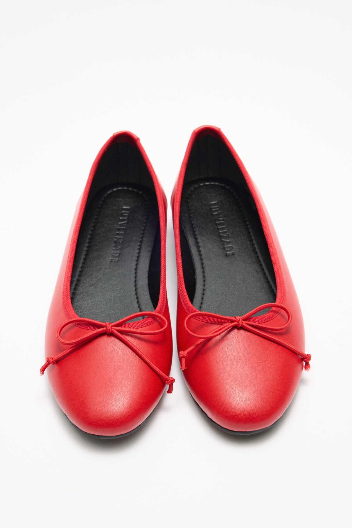 Minimal Kurdele Detaylı Kırmızı Kadın Babet