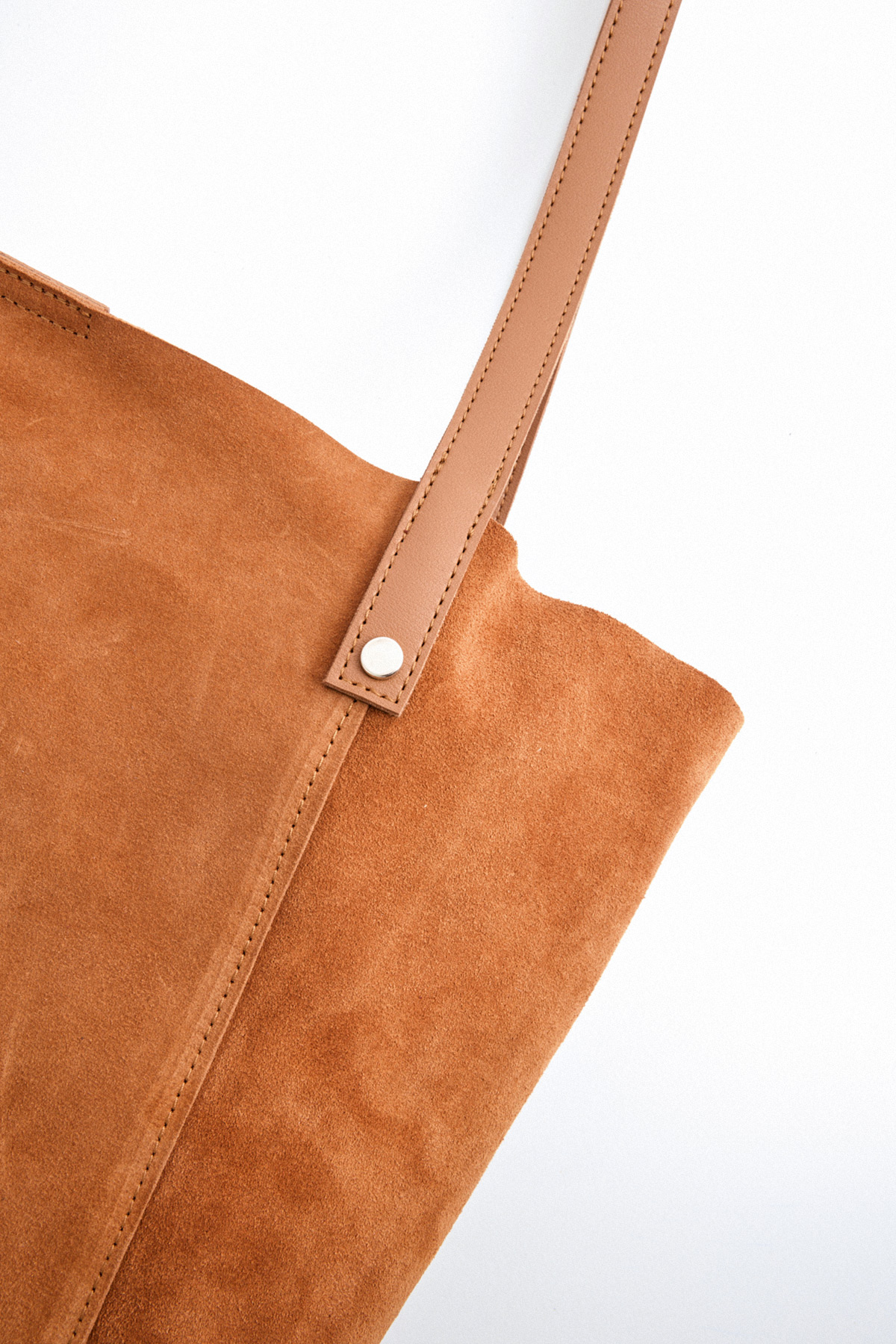 Ön Cepli Shopper Taba Süet Kadın Çanta