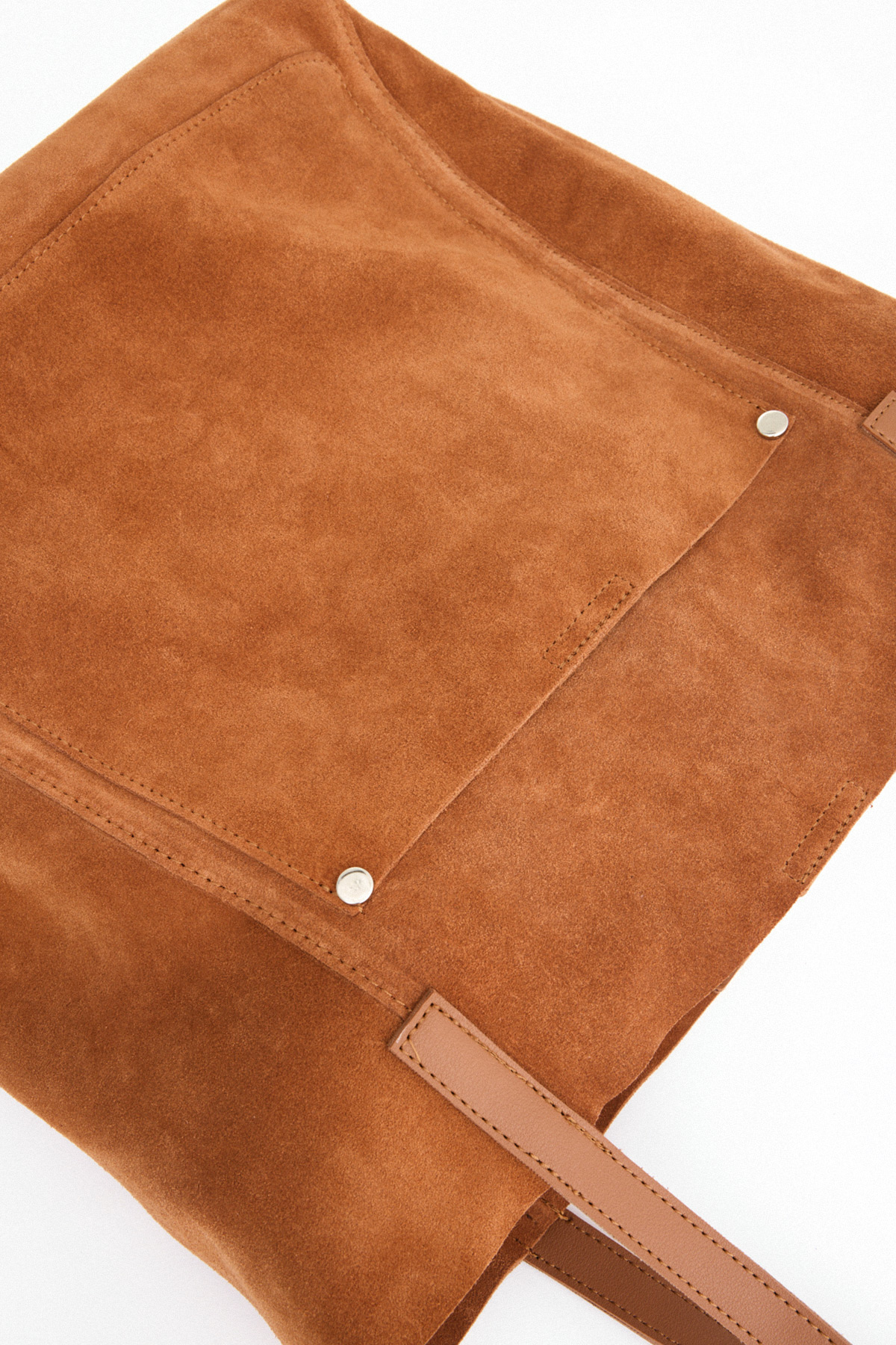 Ön Cepli Shopper Taba Süet Kadın Çanta