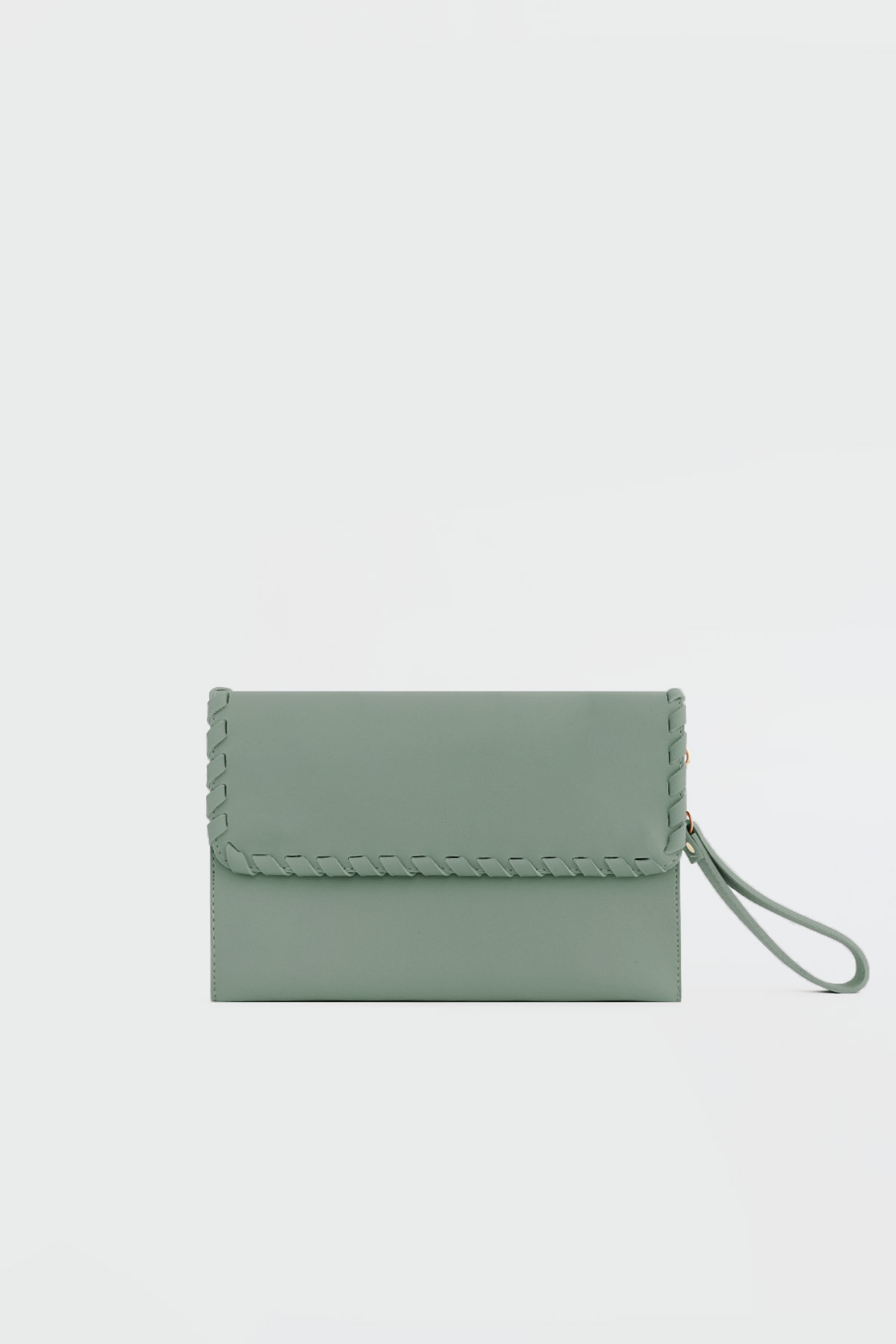 Opia Dikiş Detaylı Clutch Mint Yeşil Kadın Çanta