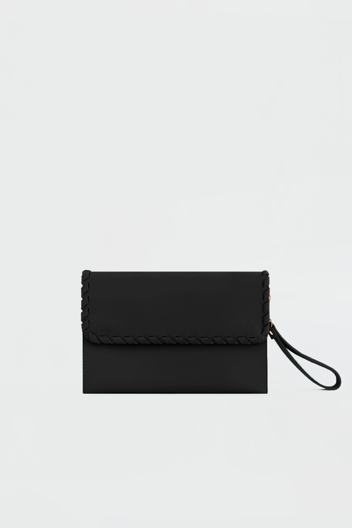 Opia Dikiş Detaylı Clutch Siyah Kadın Çanta