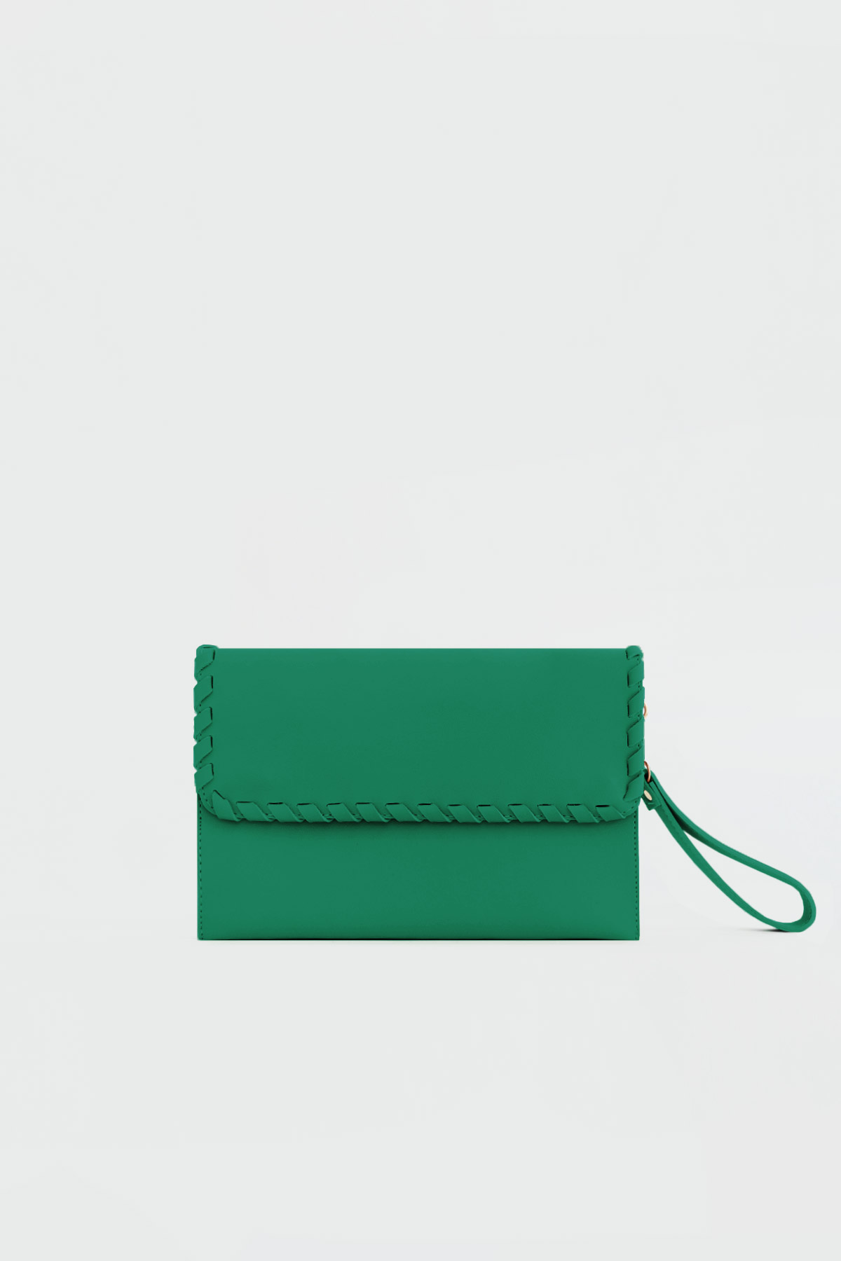 Opia Dikiş Detaylı Clutch Yeşil Kadın Çanta