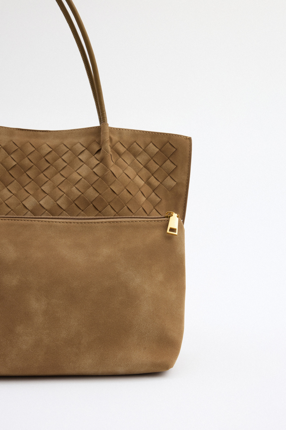 Örgü Desenli Camel Kadın Çanta