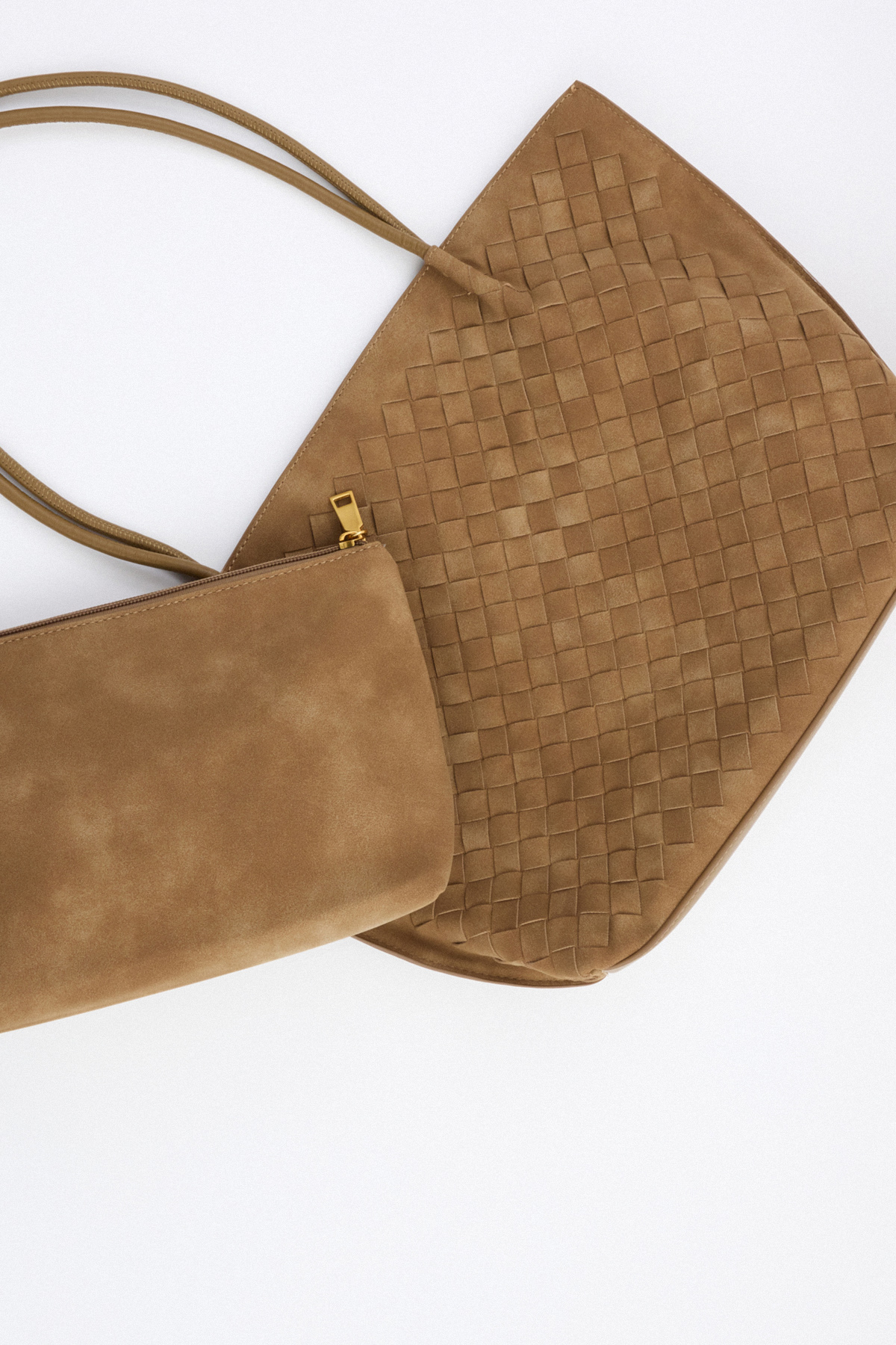 Örgü Desenli Camel Kadın Çanta